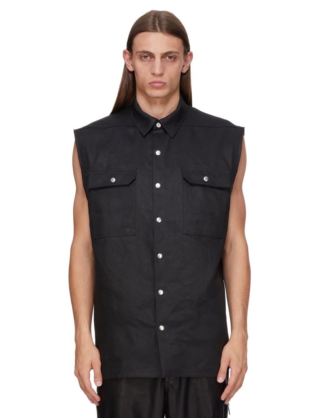 Rick Owens o1la1rc1a0325 Jumbo SL Outer Shirt in Black Size US L / EU 52-54 / 3 - 3 Thumbnail