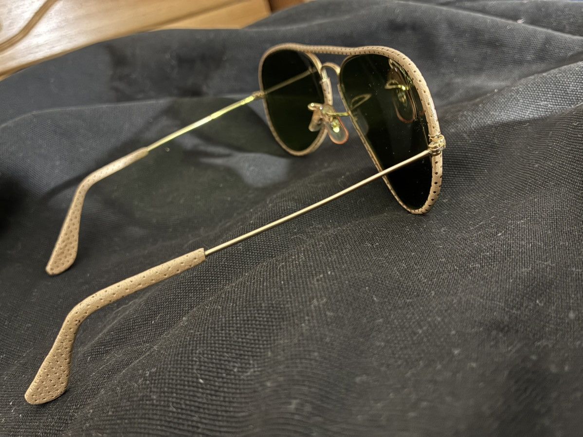 Bausch & Lomb × RayBan Vintage B&L Ray-Ban USA Leathers Aviator 58[]14 Size ONE SIZE - 3 Thumbnail