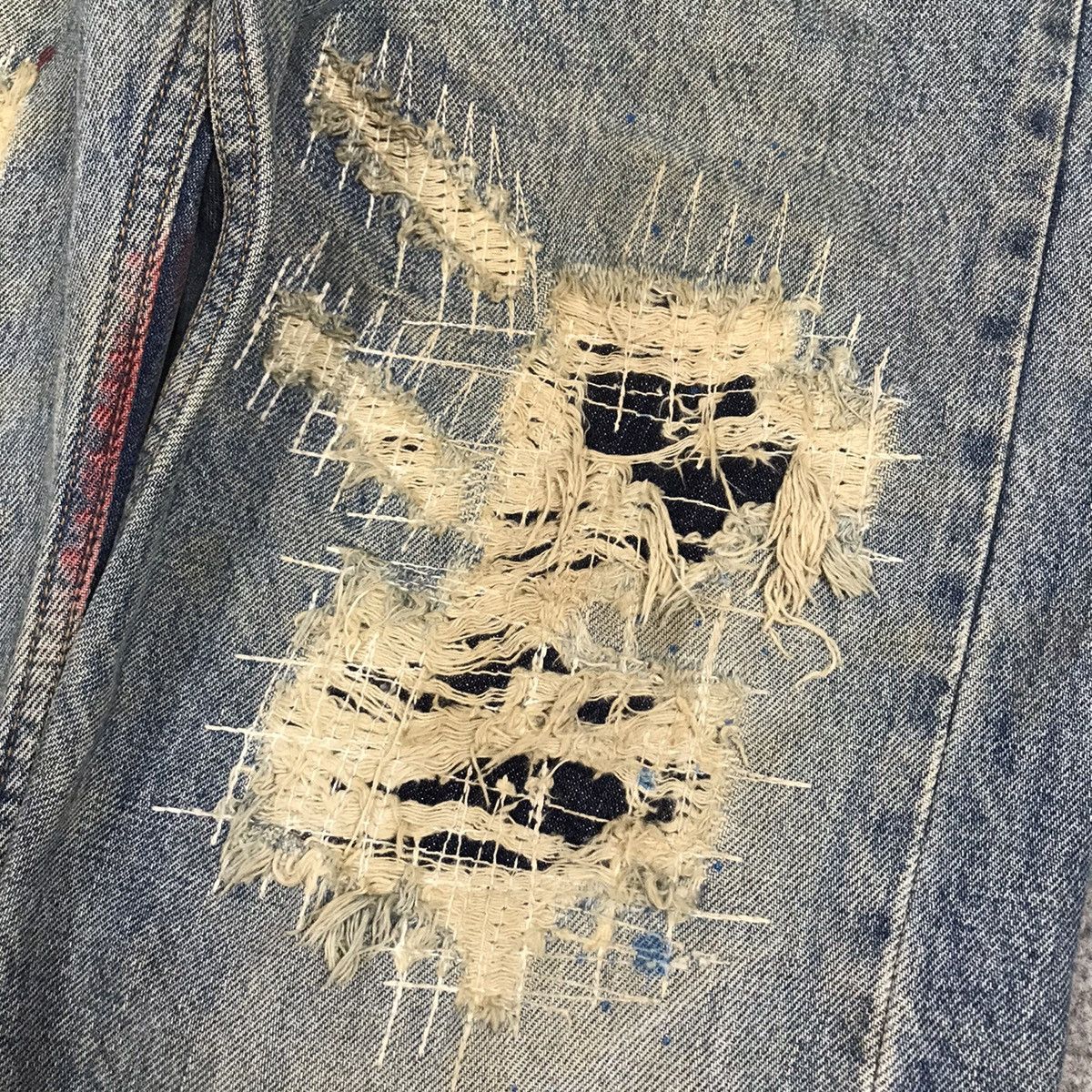 Japanese Brand ENTIA DISTRESSED DENIM JAPAN STYLE DENIM PANTS Size US 30 / EU 46 - 4 Thumbnail