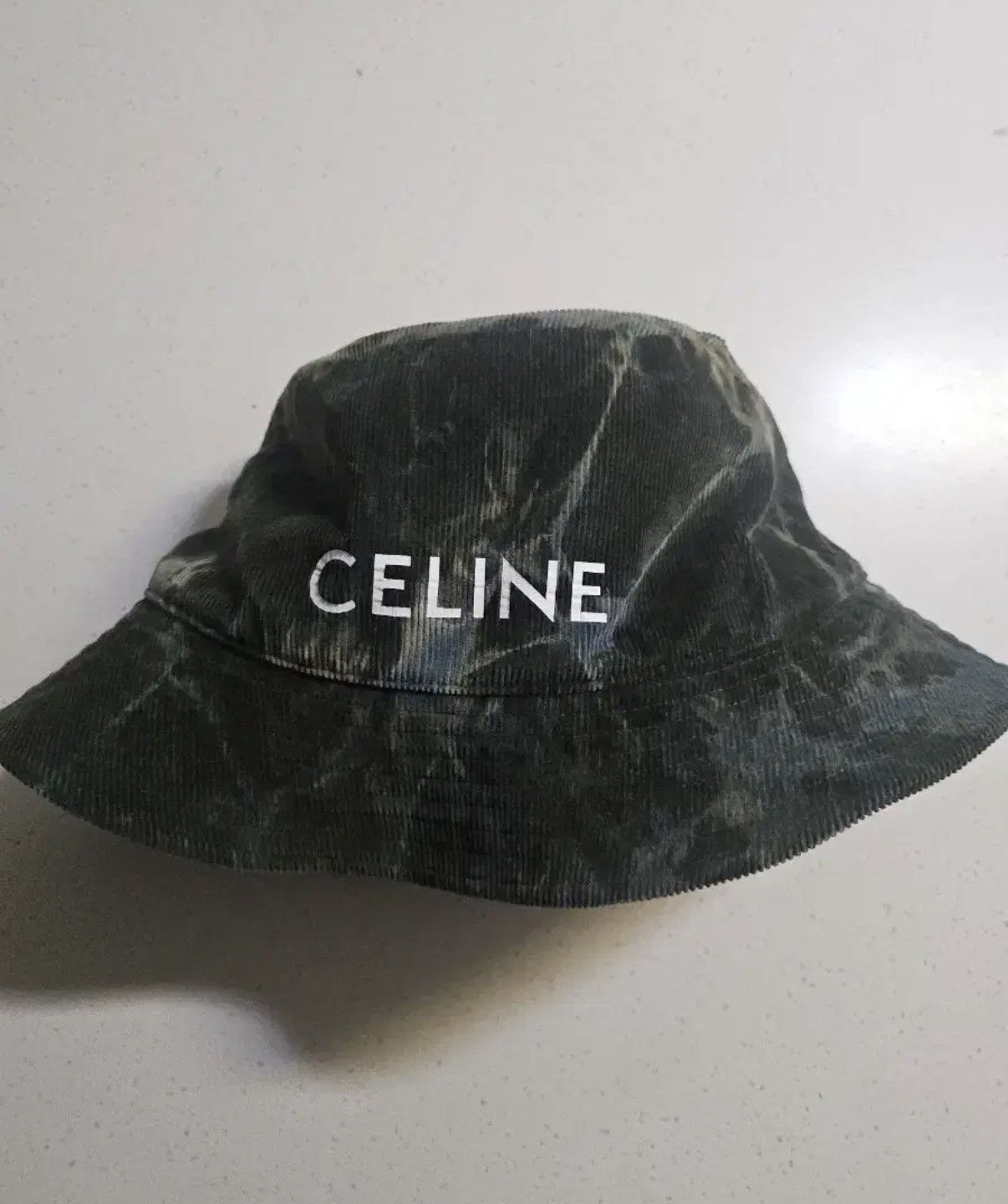 NWT Celine Tie Dye Bucket Hat Size S Celine Green Cotton Tie-Dye Logo Bucket Hat Size 57 cm main image 3