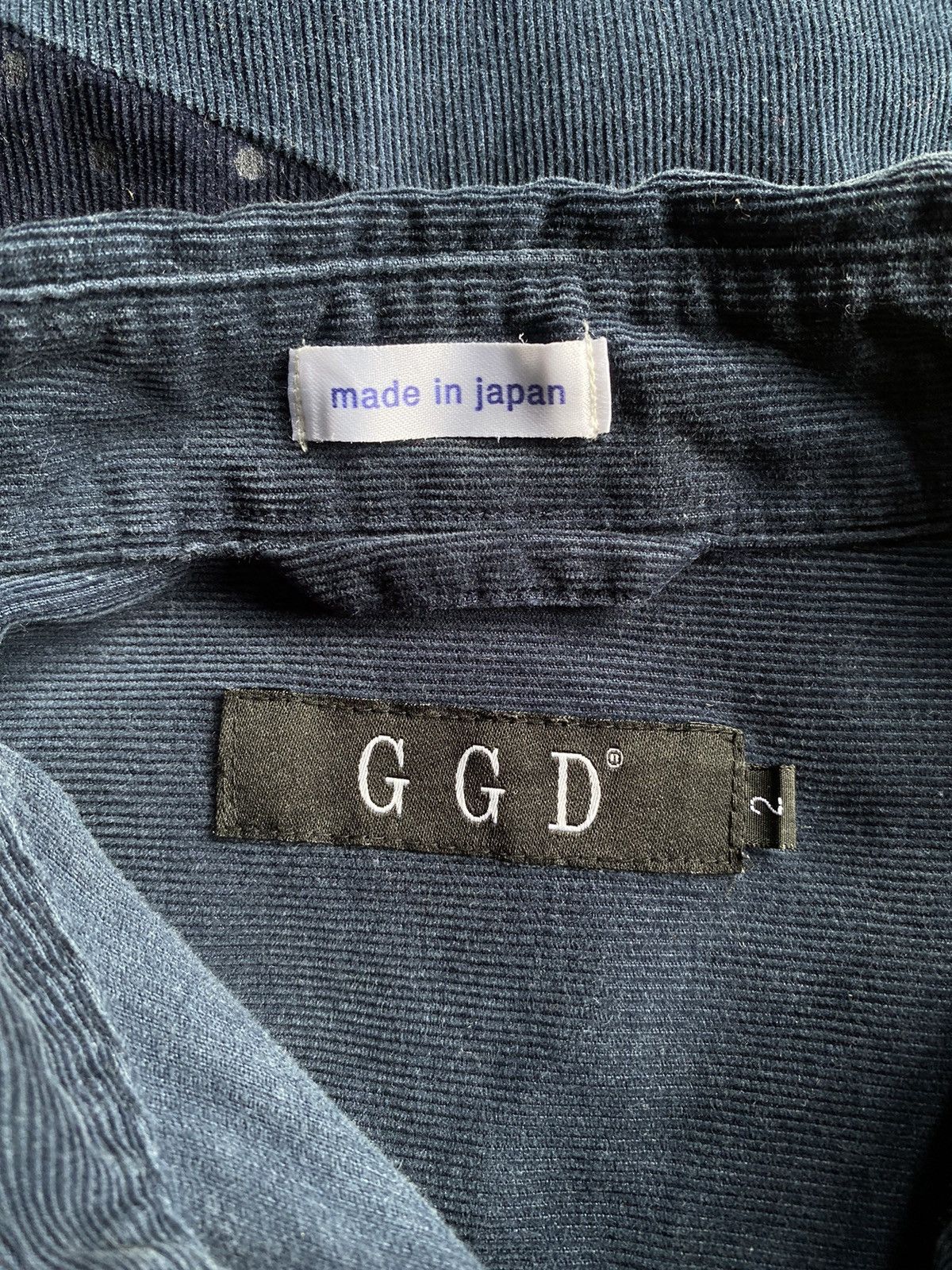 Designer × Japanese Brand G G D Navy Shirt with Polka Dot Panel Detail Size US M / EU 48-50 / 2 - 3 Thumbnail