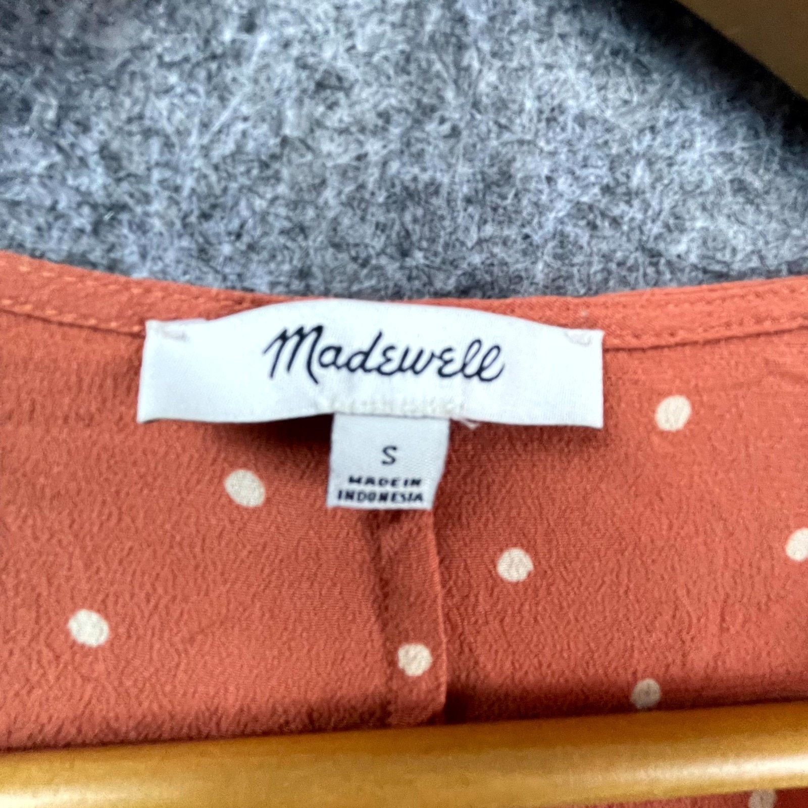 Madewell Madewell Tank Dress Small Orange Polka Dot Button Front Size S / US 4 / IT 40 - 5 Thumbnail