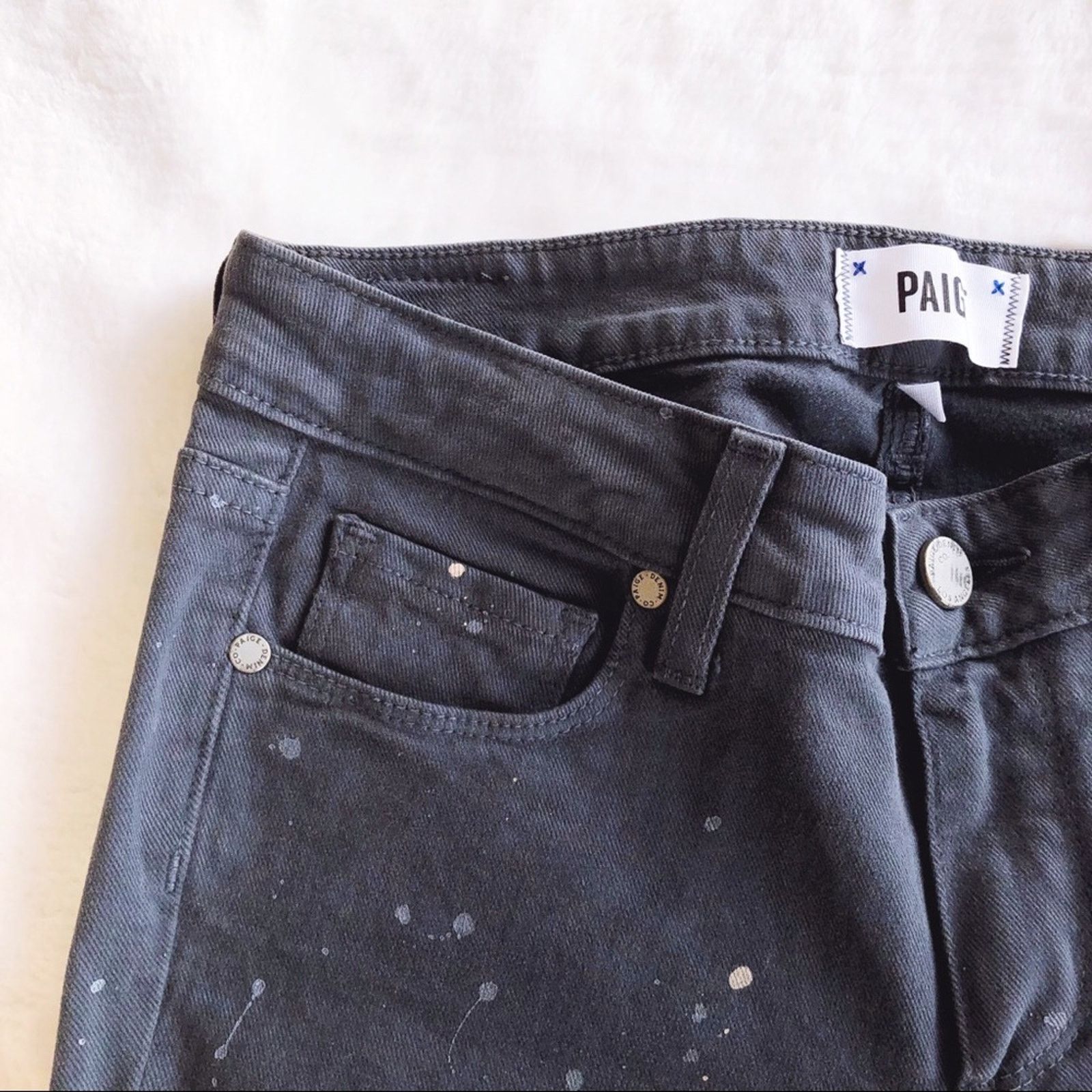 Paige PAIGE Gray Verdugo Ankle Jeans with Splatter Design Size 27" / US 4 / IT 40 - 10 Thumbnail