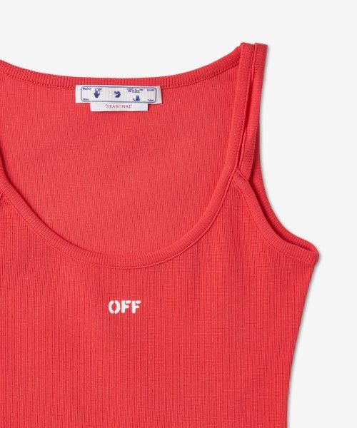 Off-White o1gr1nt1124 Off Stamp Basic Rib Dress in Red Size XS / US 0-2 / IT 36-38 - 3 Thumbnail