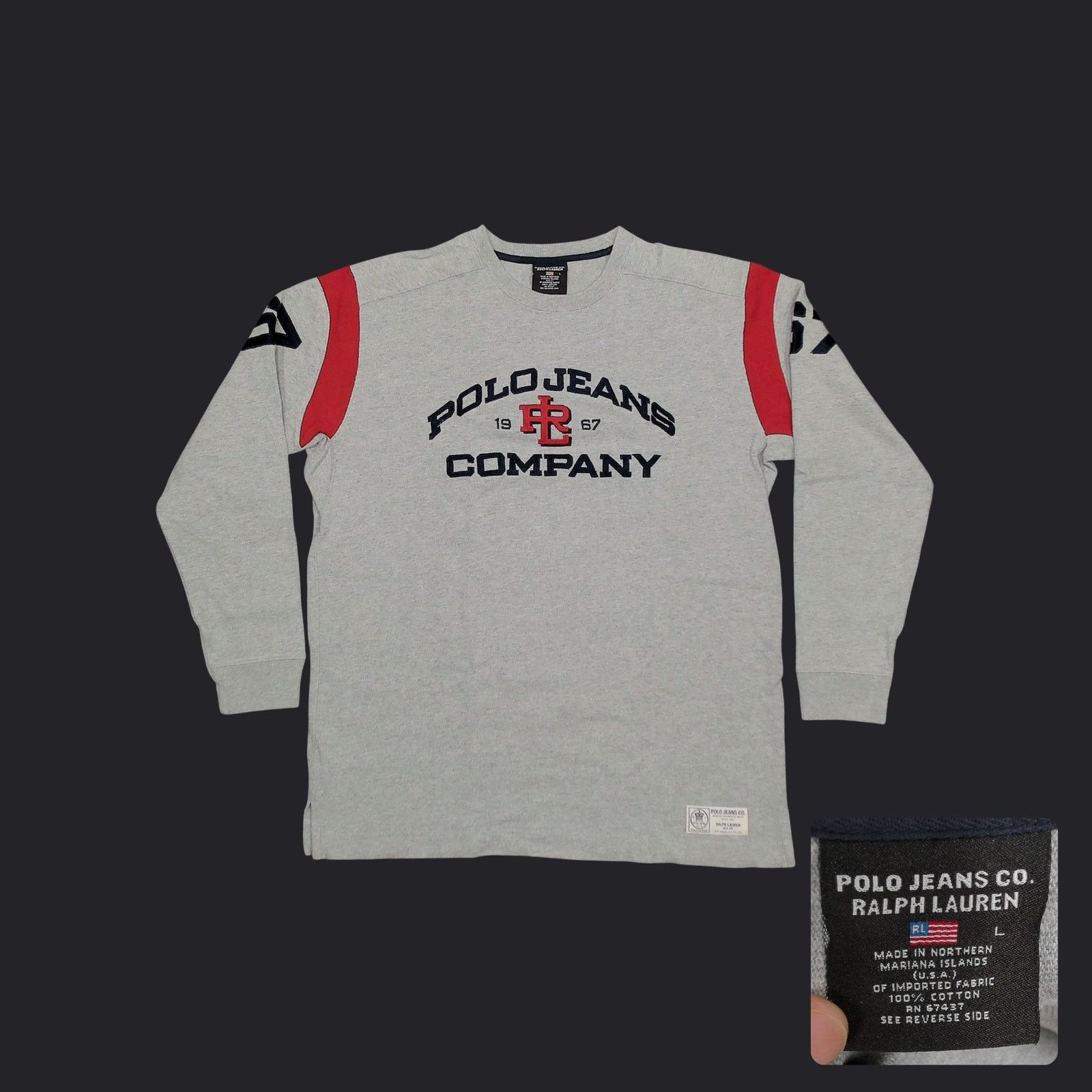 Ralph Lauren Y2K Ralph Lauren Polo Jeans Heavyweight Varsity Thermal XL Size US XL / EU 56 / 4 - 1 Thumbnail