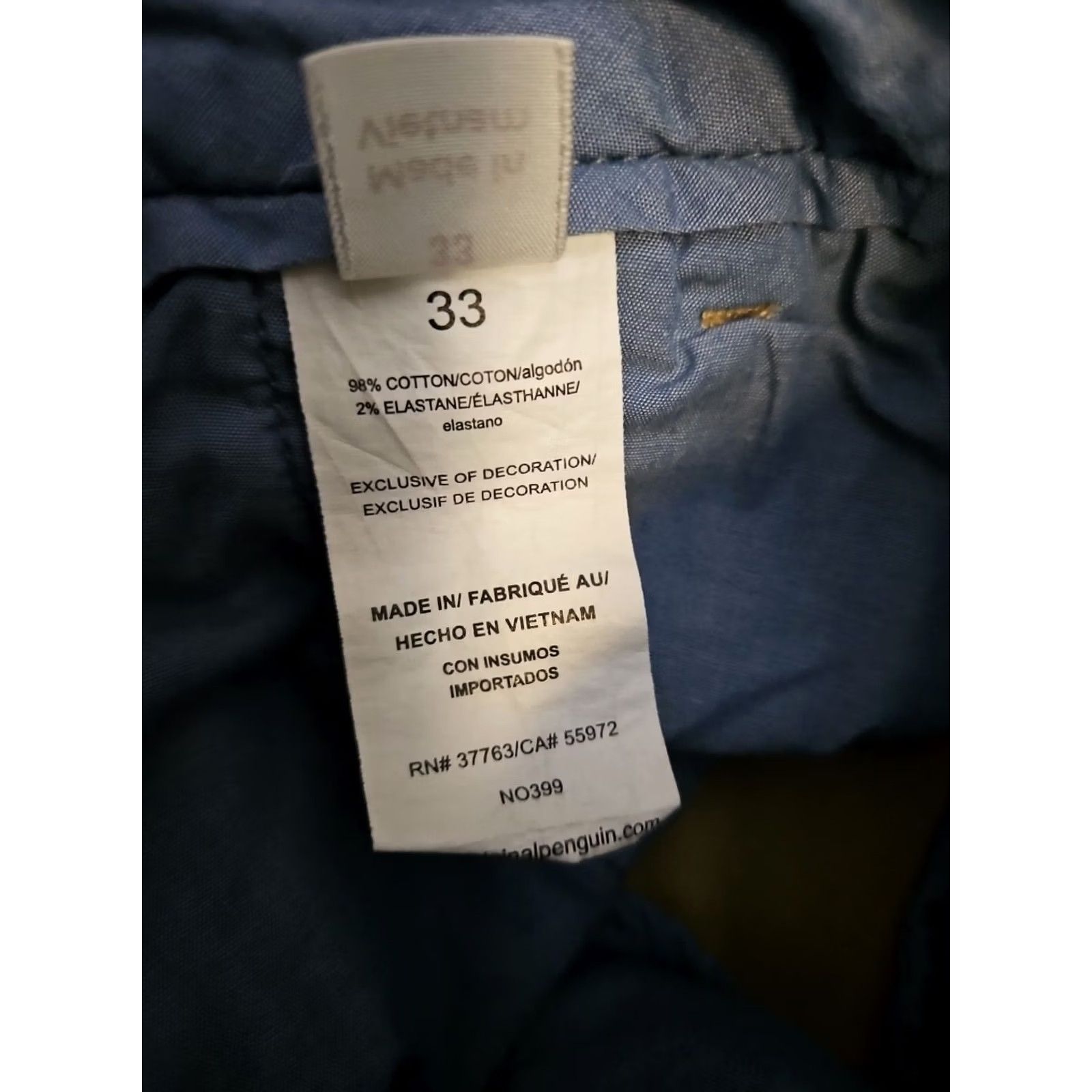 Original Penguin Original Penguin Chino Shorts Men's 33 Khaki Slash Pocket Mid Rise Casual Preppy Size US 33 - 2 Thumbnail