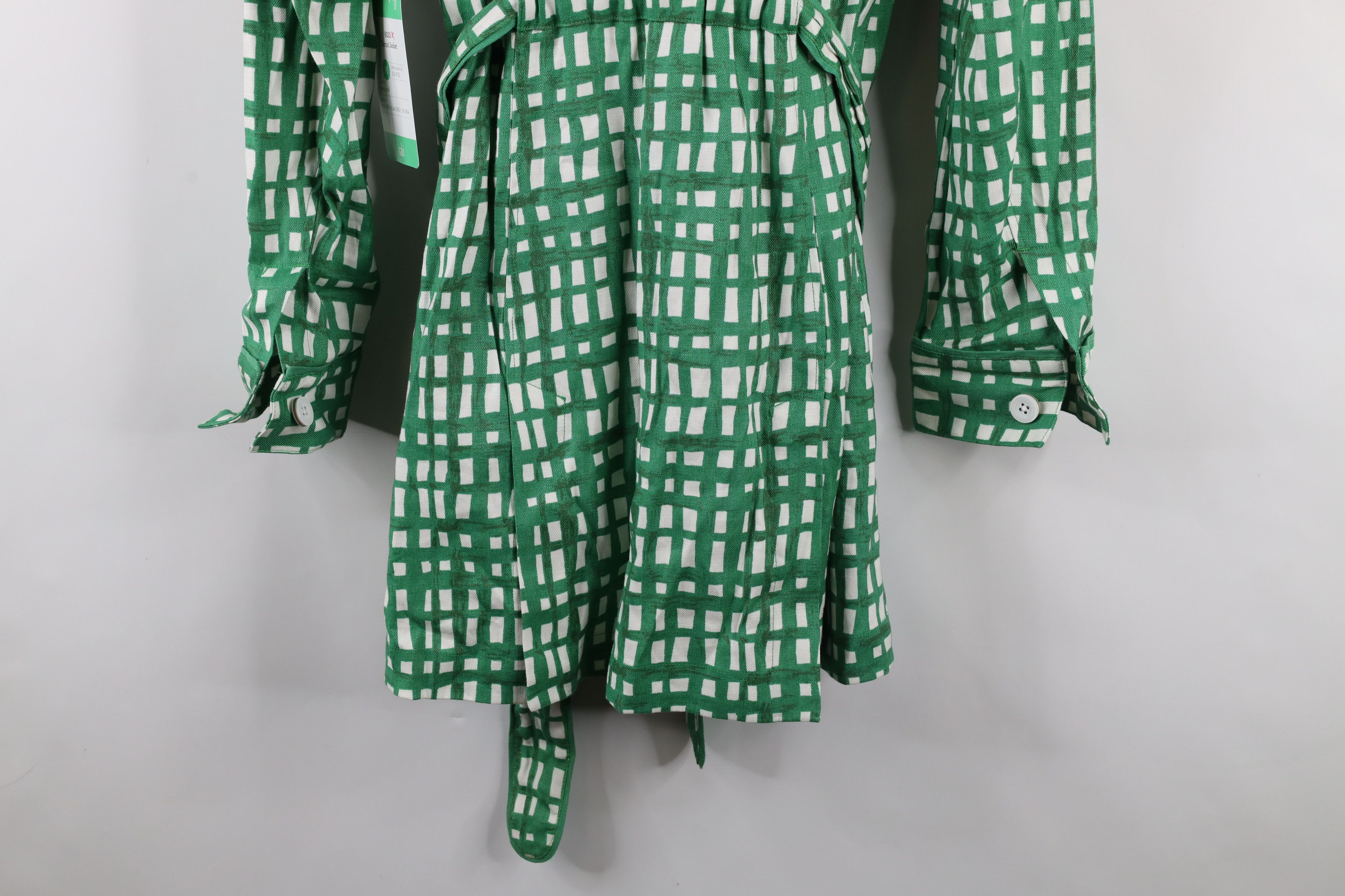 Vintage New Cabi Belted Circuit Full Button Jacket Coat Green Plaid Size M / US 6-8 / IT 42-44 - 13 Thumbnail