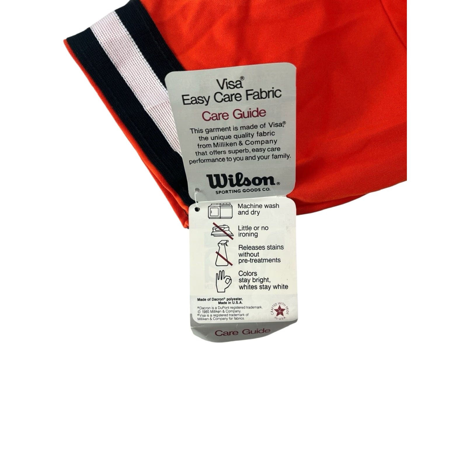 Wilson VINTAGE Wilson T-Shirt Mens Orange 90s V-Neck Short Sleeve NOS NWT Made in USA Baseball Shirt Mens Size M Size US M / EU 48-50 / 2 - 3 Thumbnail