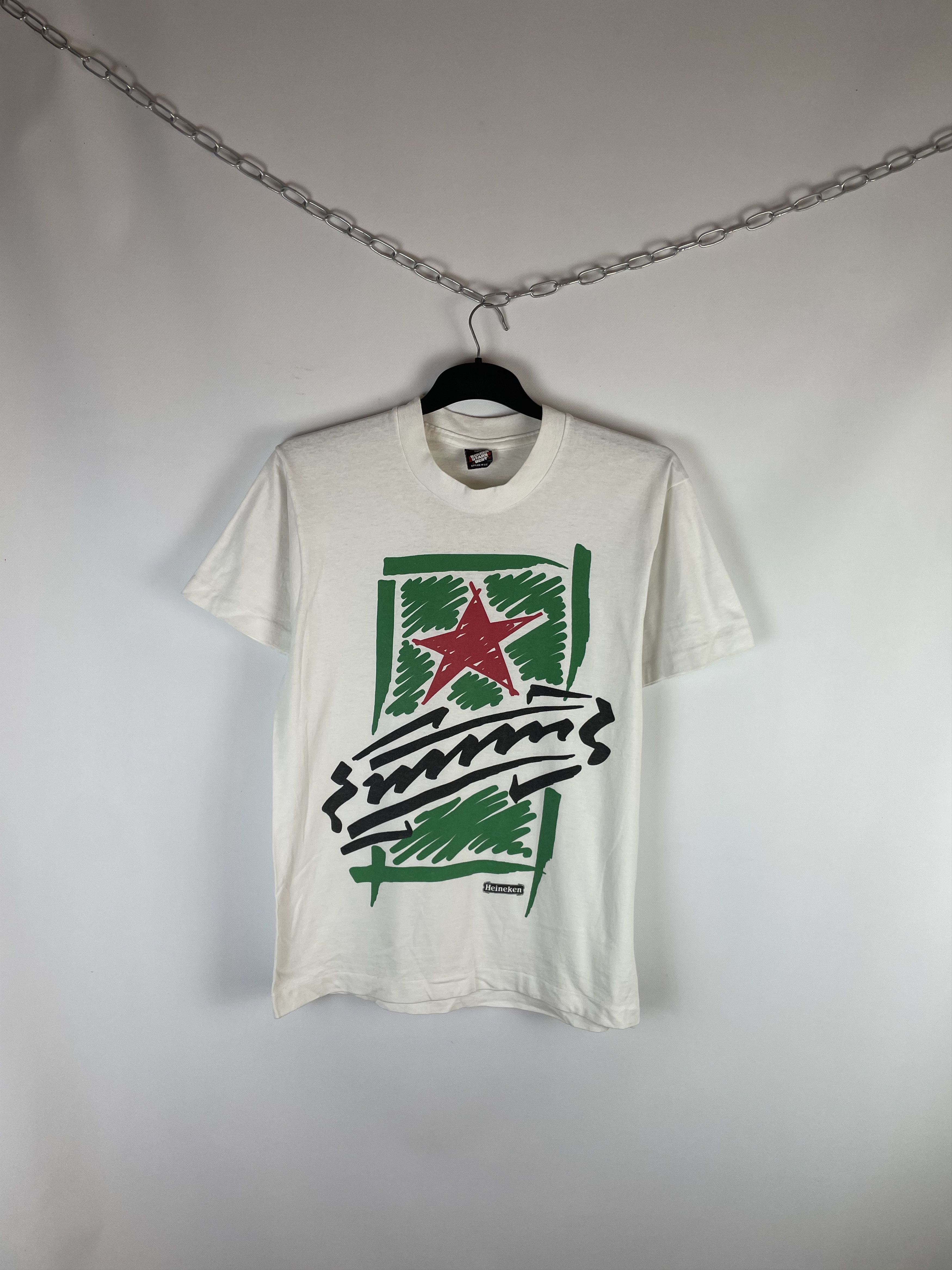 90s Heineken design printed T-shirt | 古着屋 grin days