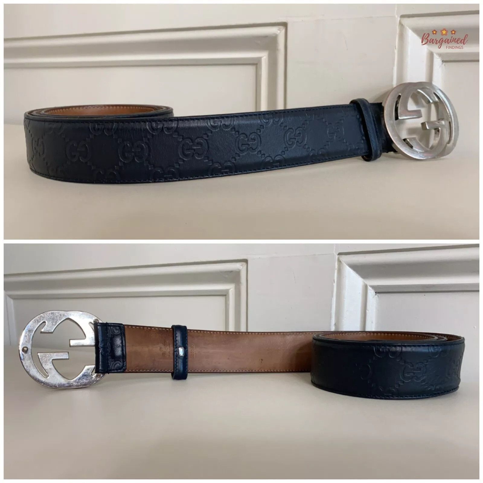 Gucci Gucci Guccissima Leather Silver Interlocking G Buckle Belt Size 32 - 6 Thumbnail