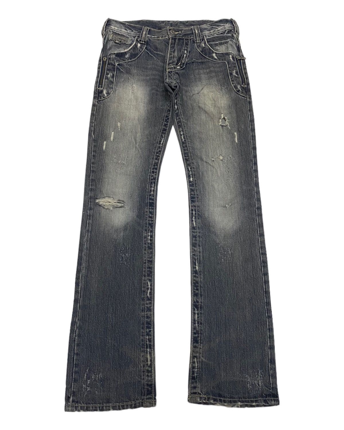 If Six Was Nine × Le Grande Bleu (L.G.B.) TAKA:Q JAPAN THRASHED DISTRESSED DENIM JEANS ZIPPED POCKET Size US 32 / EU 48 - 1 Thumbnail