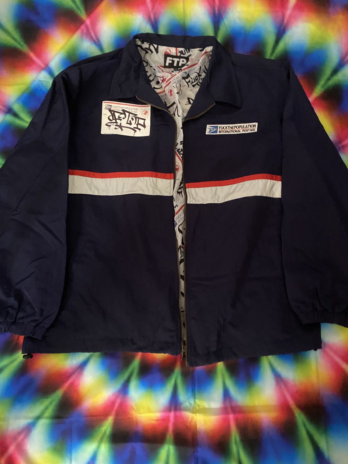 Fuck The Population FTP X USPS white Jacket | Grailed
