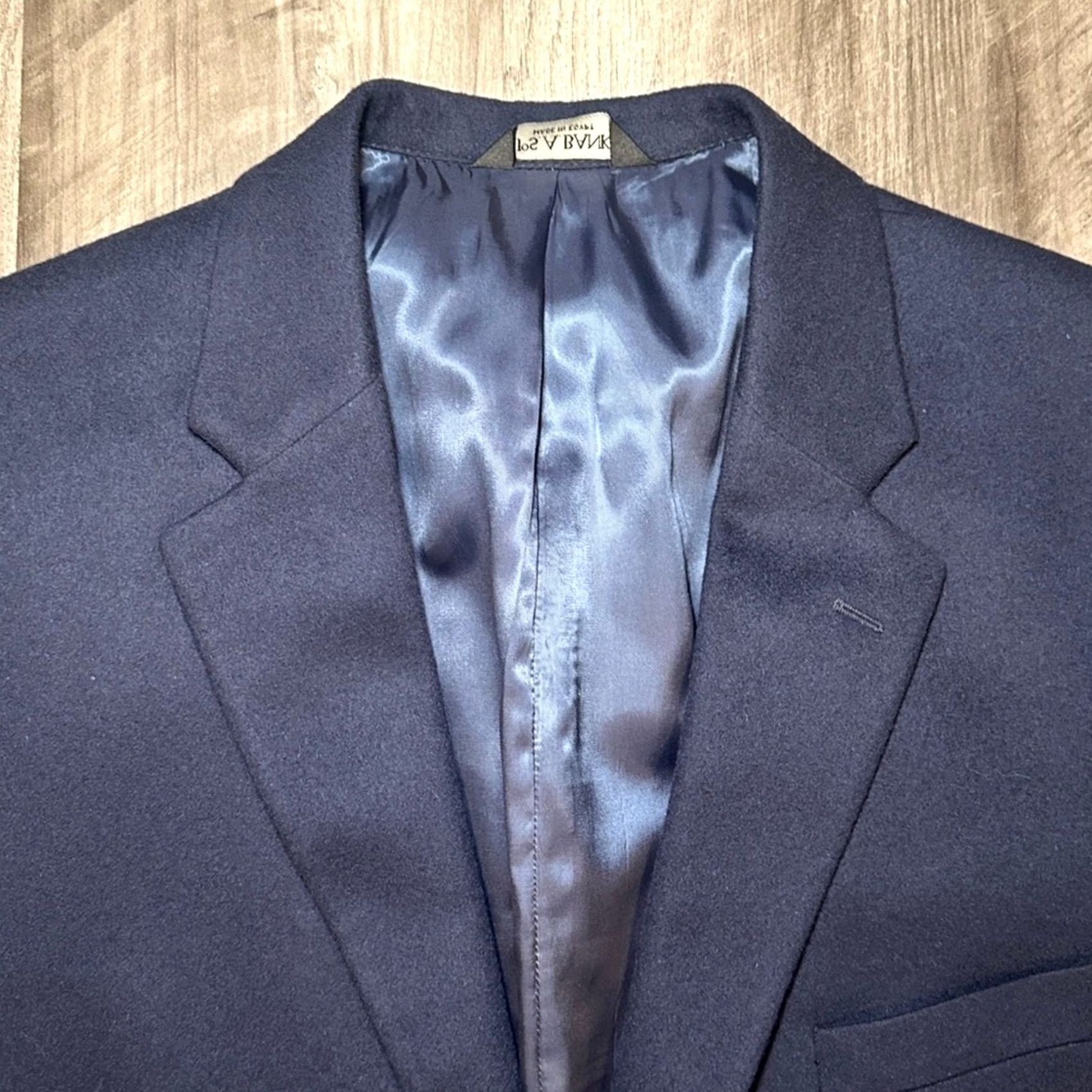 Jos. A. Bank Jos. A. Bank Blazer Shirt 2 Piece Wool Cashmere Navy 48R Mens Size 48R - 5 Thumbnail