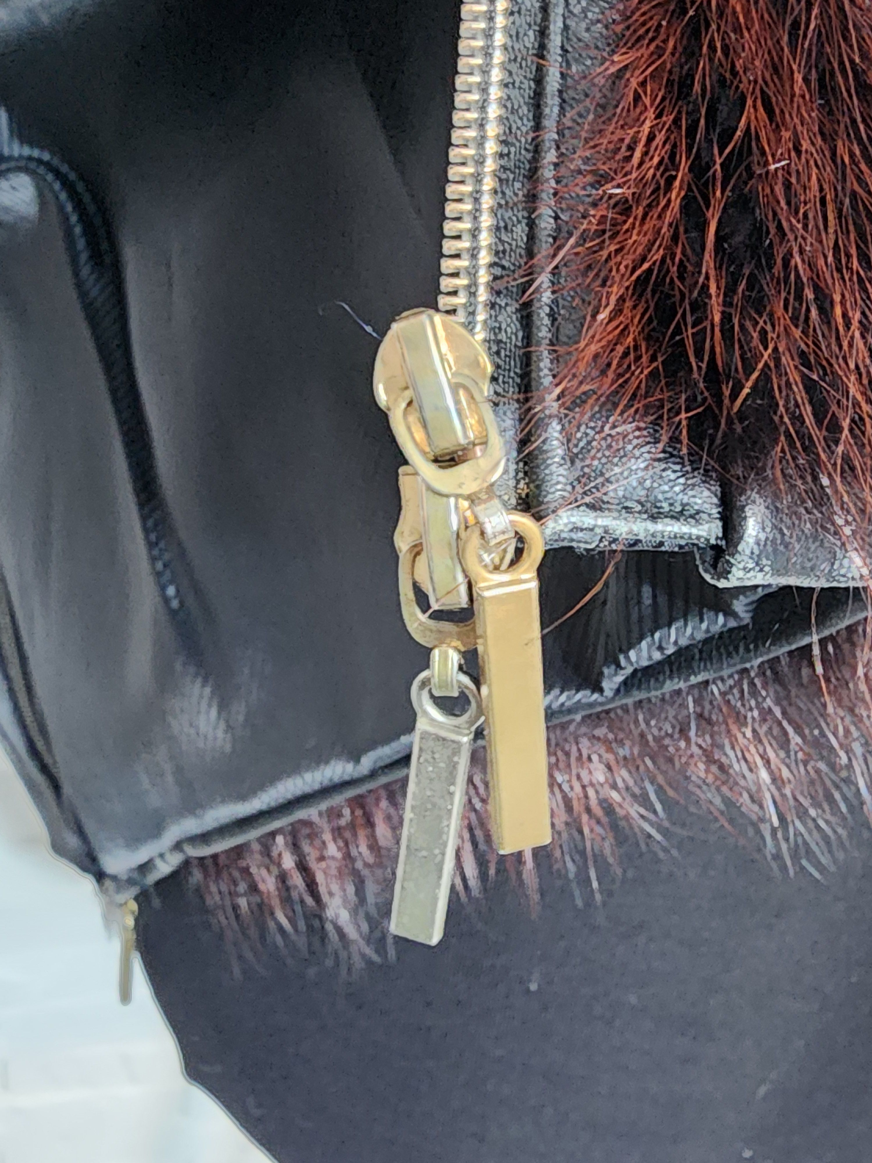 Furla Fur Vest: Brown Leather Trim, Metal Zipper Size XL / US 12-14 / IT 48-50 - 10 Thumbnail