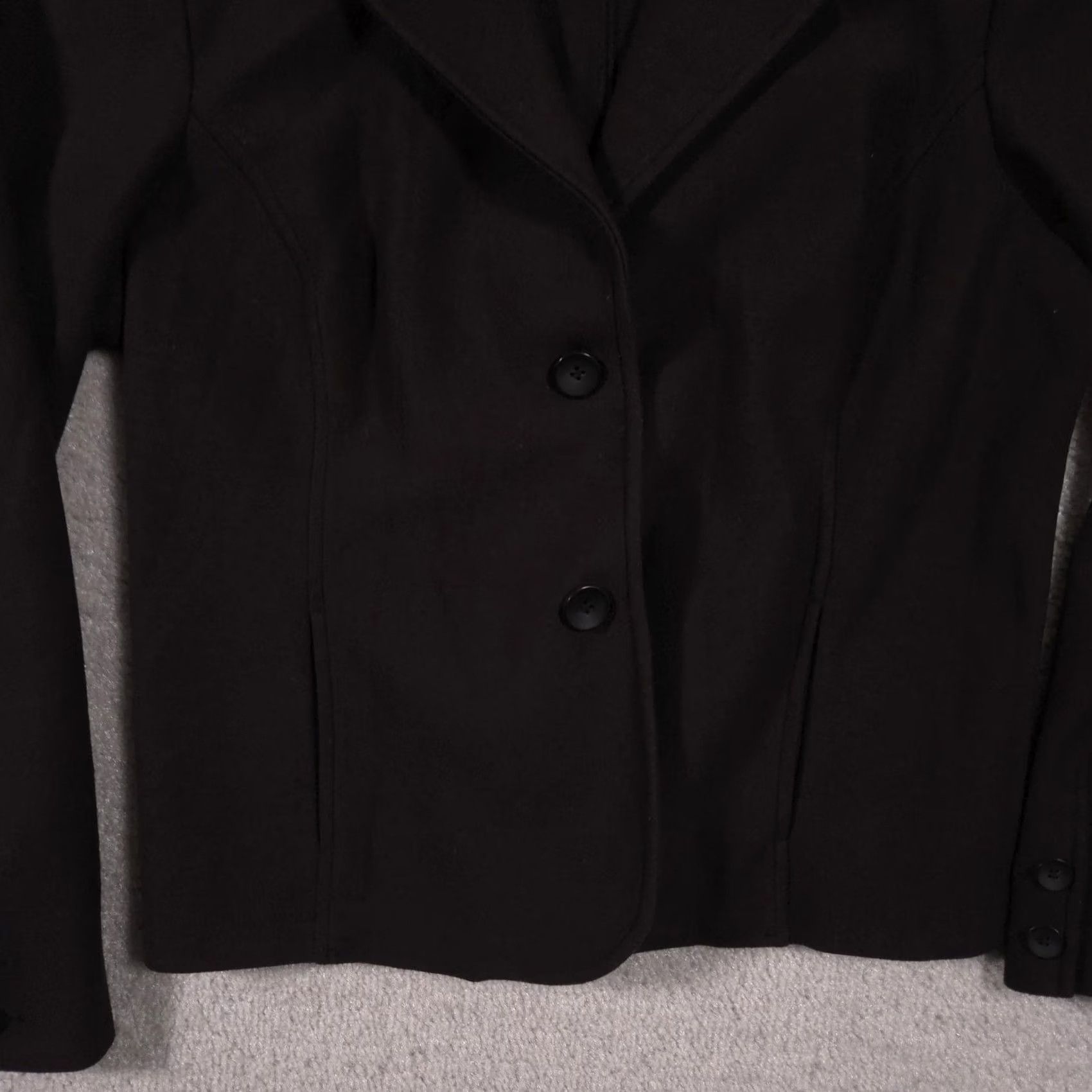 Talbots Talbots Blazer Womens Petite Large Black Two-Button Stretch Jacket Career Work shirt? Size L / US 10 / IT 46 - 3 Thumbnail