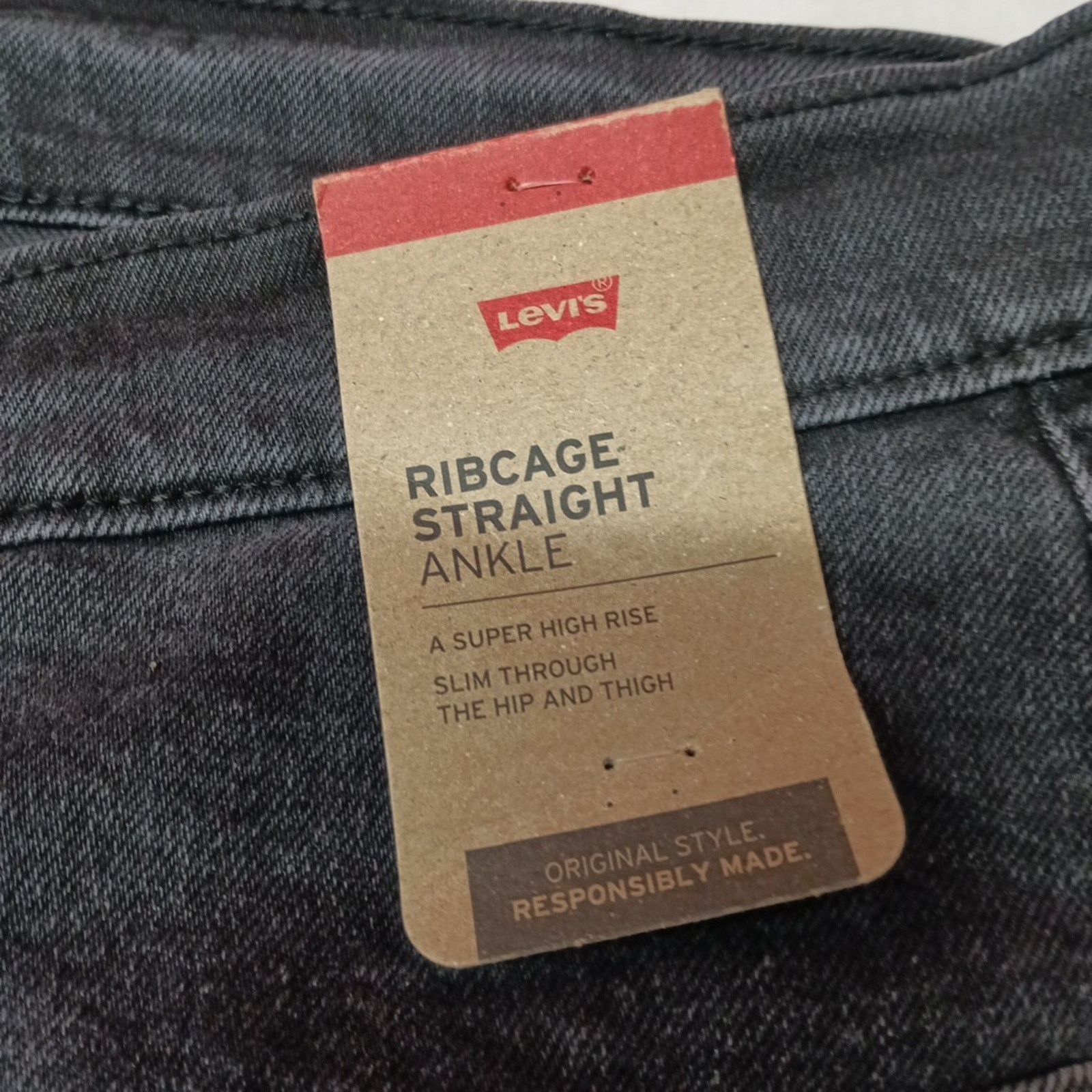 Levi's Levi Strauss Ribcage Straight Button Fly Black Jeans 24W Size 42" / US 20 - 6 Thumbnail