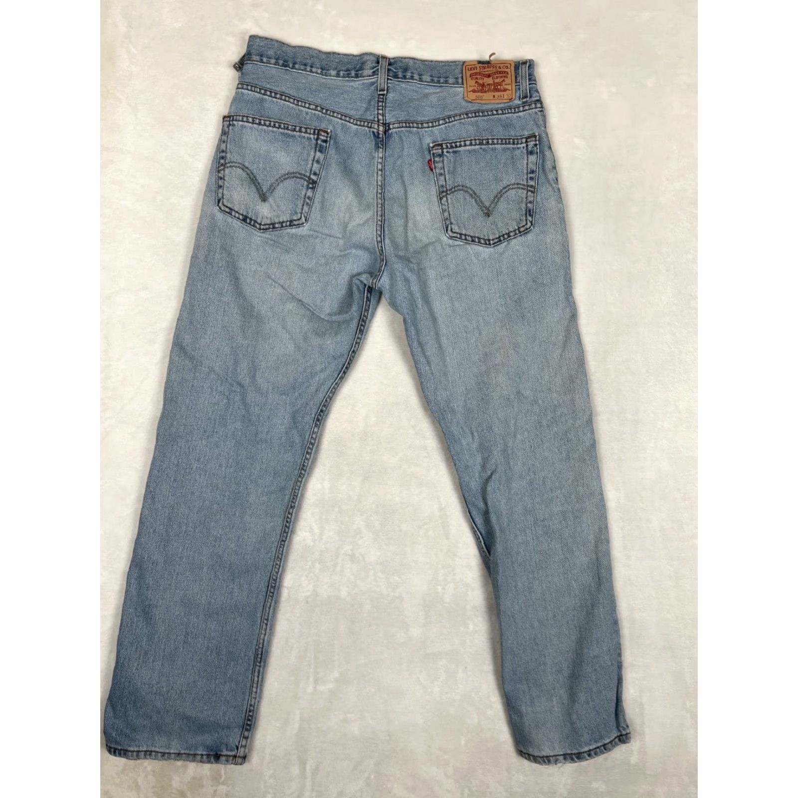 Levi's VINTAGE Levi's 505 Jeans Denim Blue 32x30 Straight Regular Distressed 90s Grunge USA Mens Size US 32 / EU 48 - 7 Thumbnail
