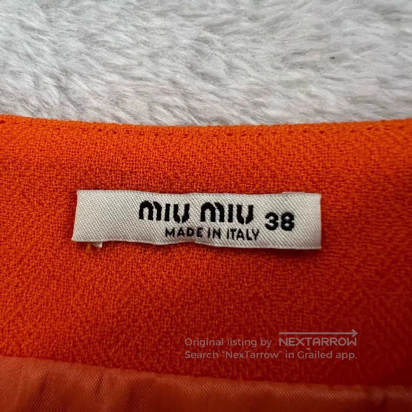 Miu Miu miumiu orange pleated mini skirt size 38. Size 37" - 3 Thumbnail