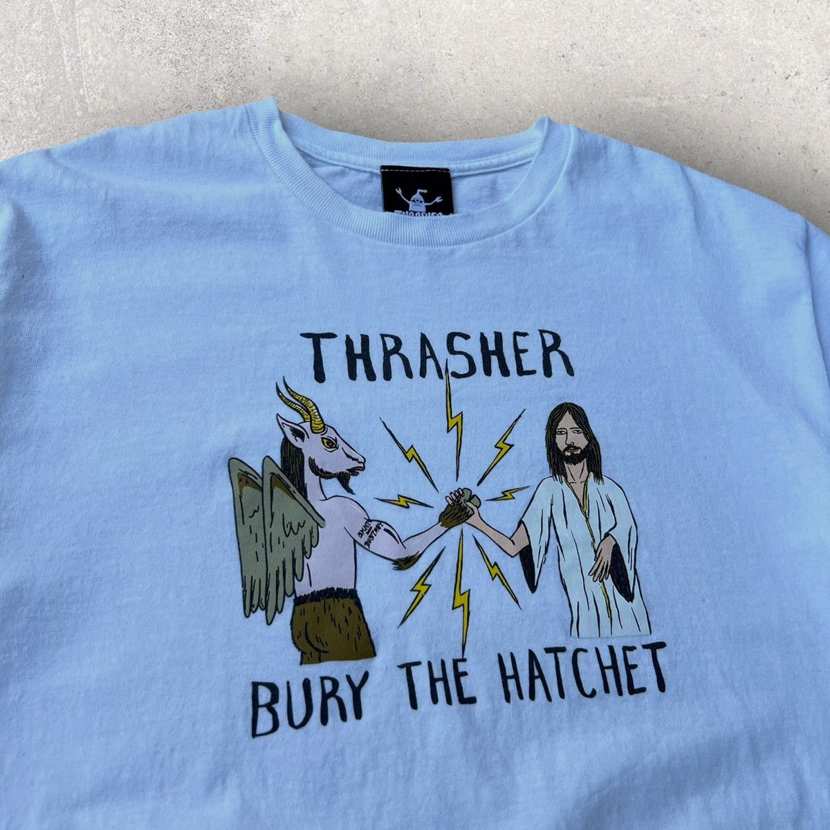 Thrasher vintage rare Thrasher X Toy Machine BTH T-Shirt skate Jesus Size US M / EU 48-50 / 2 - 5 Thumbnail