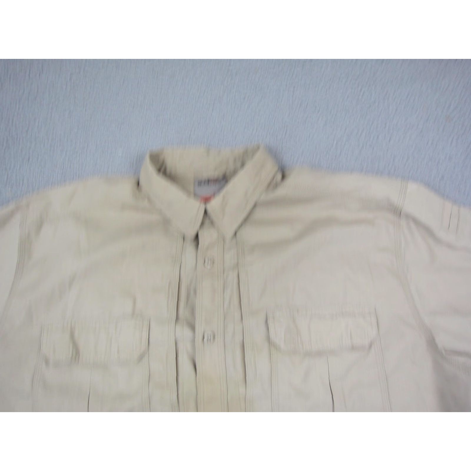 Vintage 5.11 Tactical Shirt 2XLT Beige Tan Short Sleeve Button-Up Collared Pockets Canvas Workwear 90s Mens Size US XXL / EU 58 / 5 - 2 Thumbnail