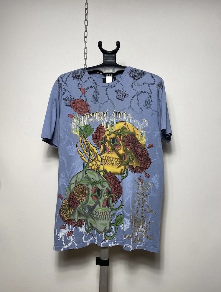 Christian Audigier Vintage Christian Audigier Y2k all over print t-shirt tee Size US XL / EU 56 / 4 - 1 Thumbnail
