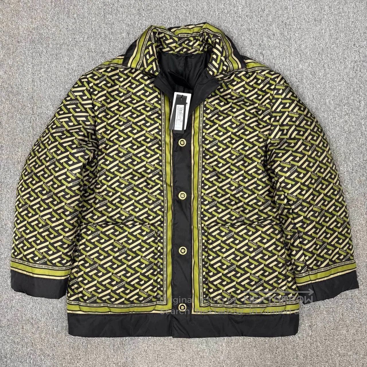 Versace Medusa Smiley Print Jacket Cotton Coat Outerwear.