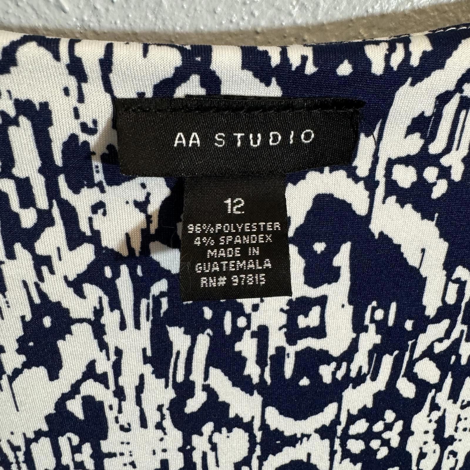 Designer AA Studio Women's Size 12 Navy and White Wrap Dress Midi Size XL / US 12-14 / IT 48-50 - 5 Thumbnail