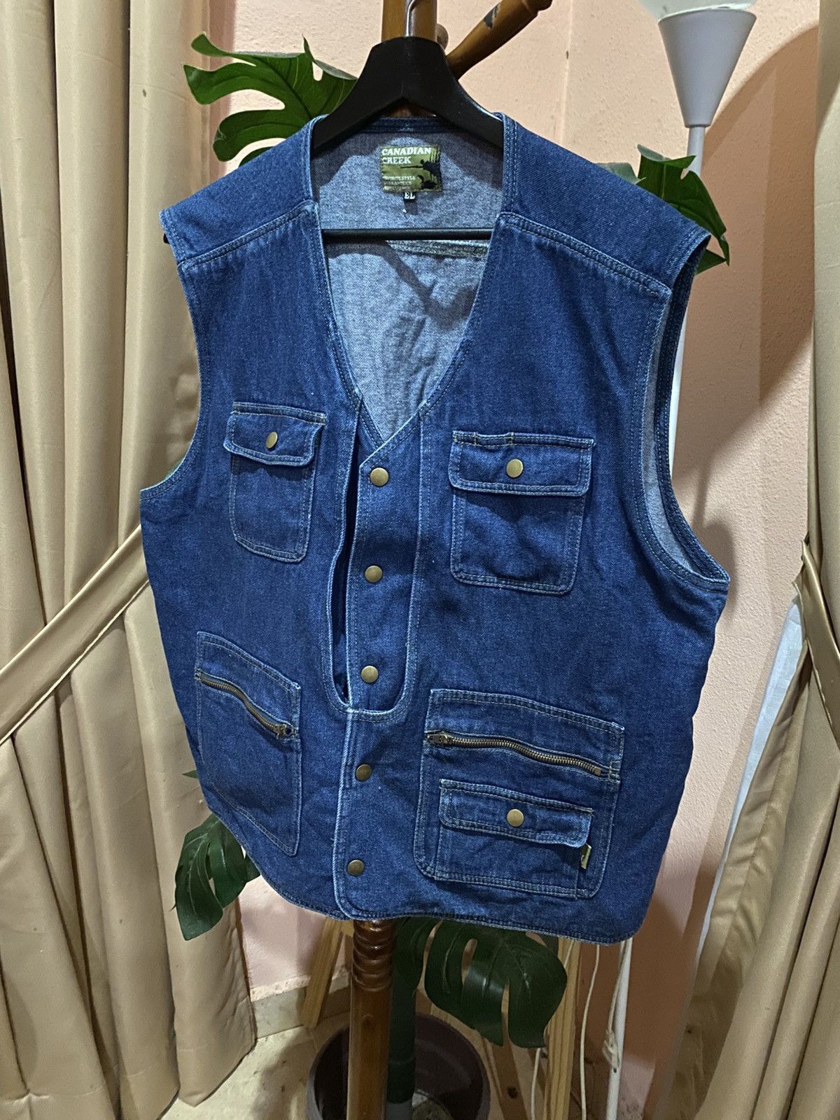 Vintage VINTAGE CANADIAN CREEK UTILITY DENIM VEST JACKET Size US XL / EU 56 / 4 - 2 Thumbnail