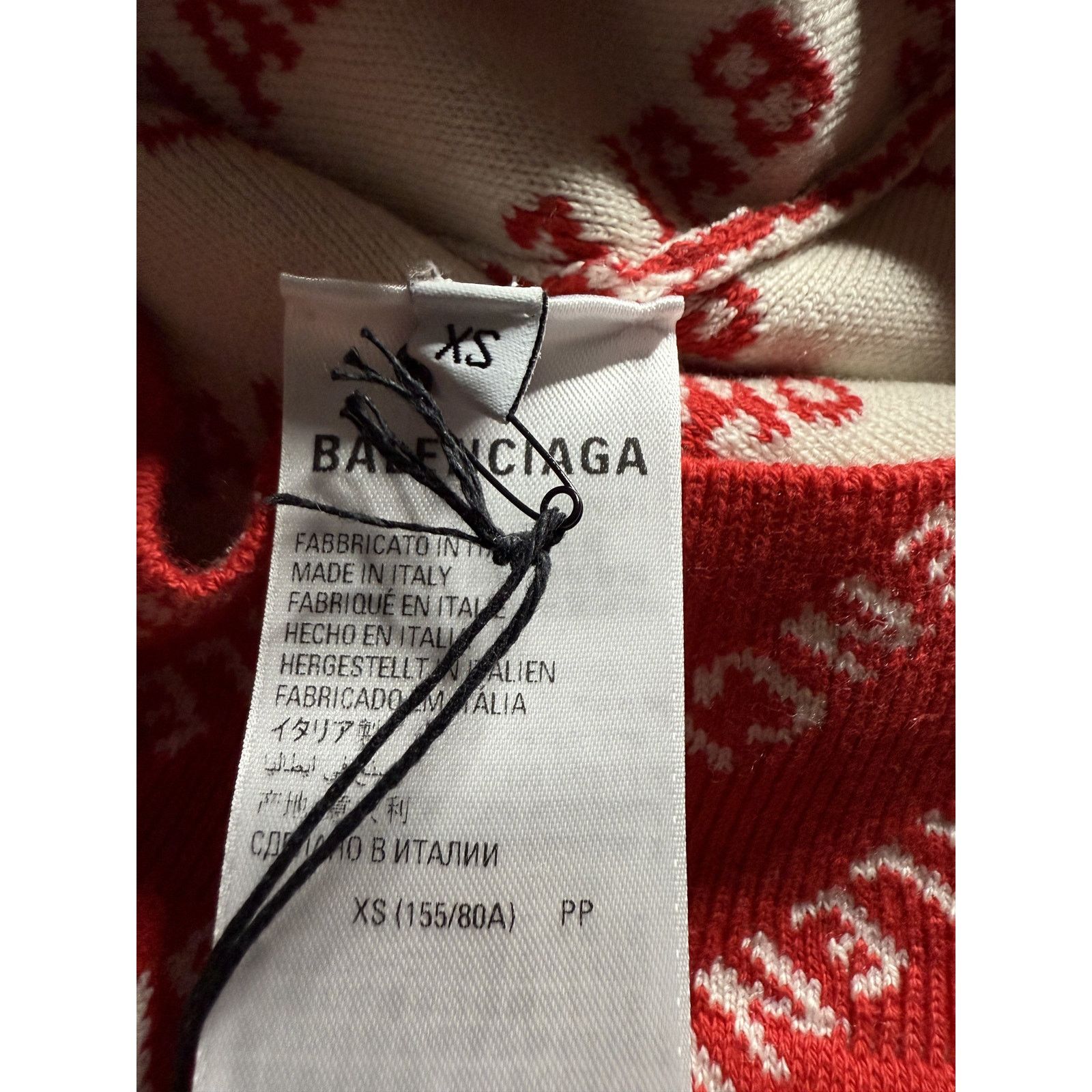 Balenciaga Balenciaga White Red Knit Sweater New XS Size US XS / EU 42 / 0 - 3 Thumbnail