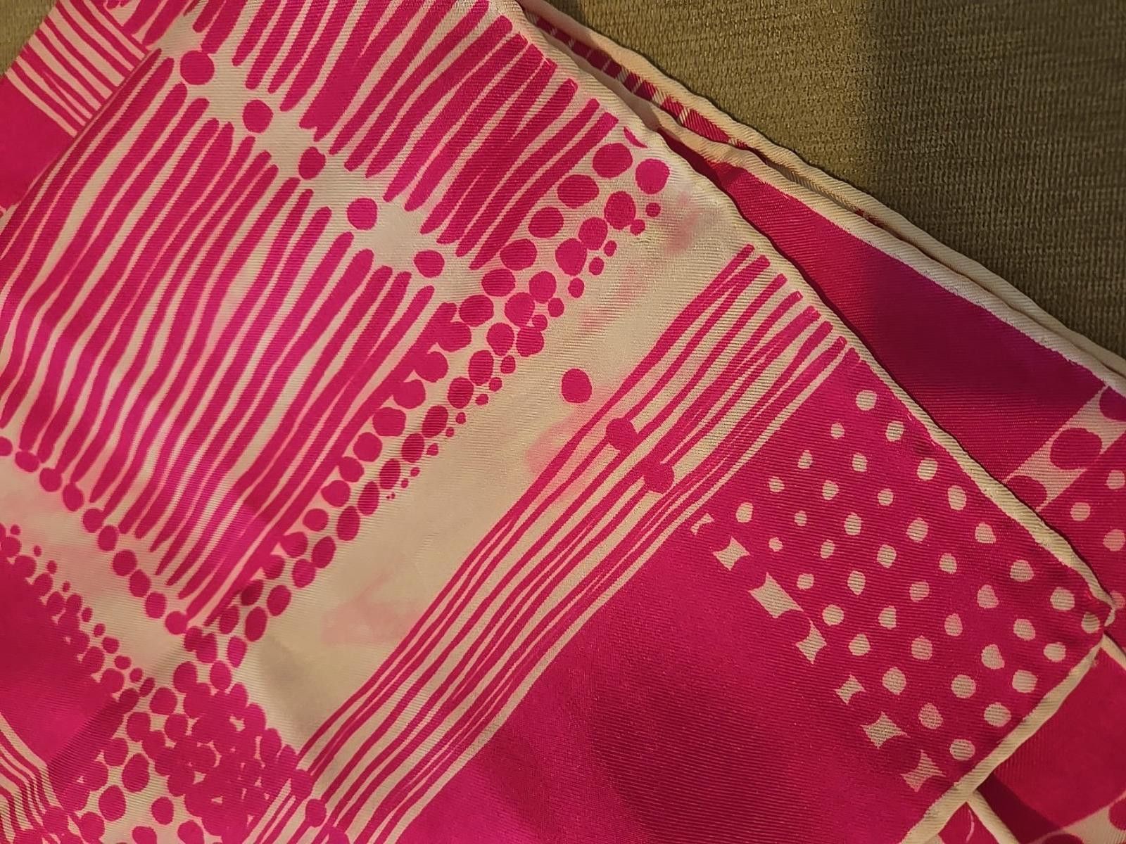 Givenchy Vtg Givenchy Pink & White Polka Dot Pattern Silk Scarf 22x23 Size ONE SIZE - 5 Thumbnail