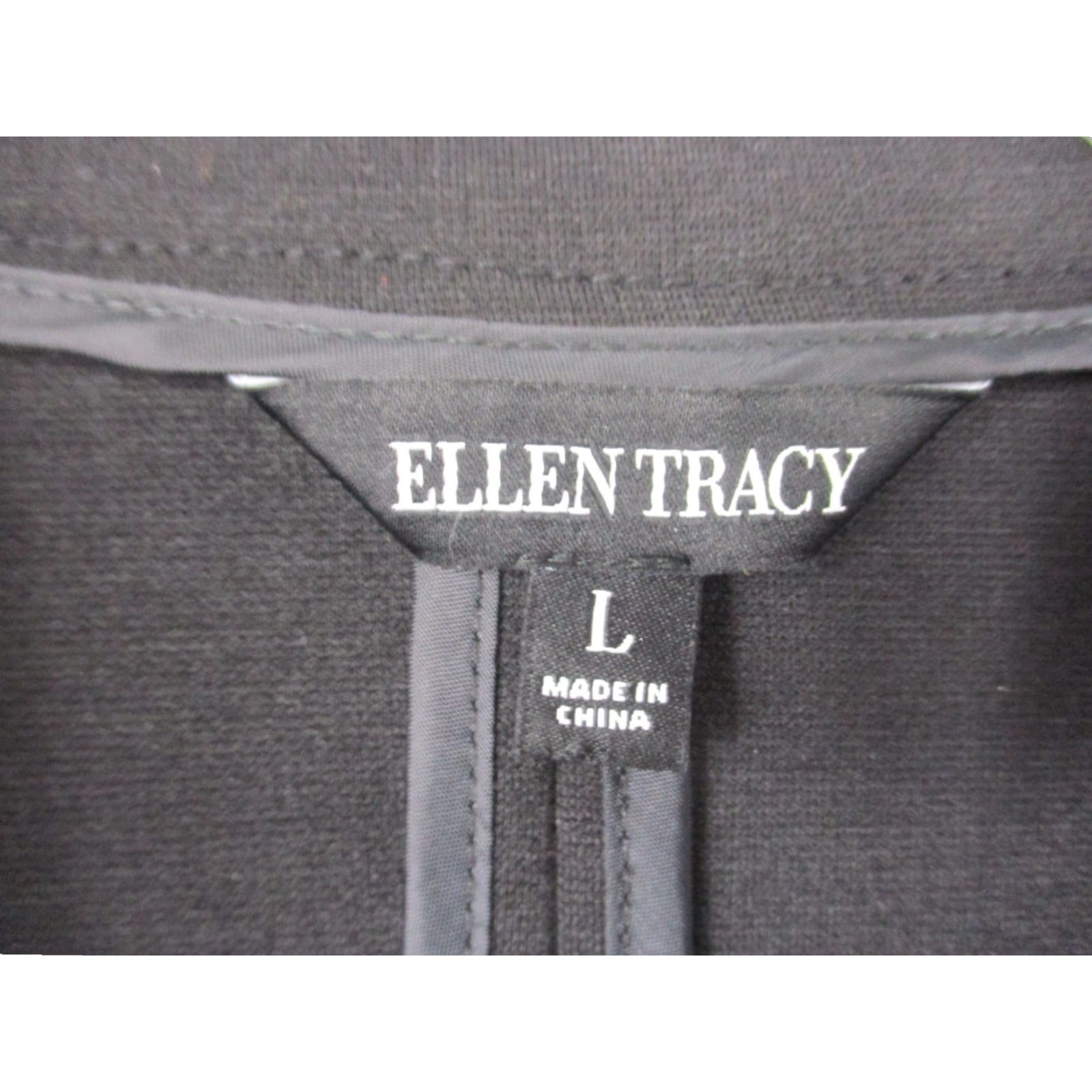Ellen Tracy Ellen Tracy Women Blazer Jacket Black Large Zipper Pockets Gold Accents Size L / US 10 / IT 46 - 2 Thumbnail