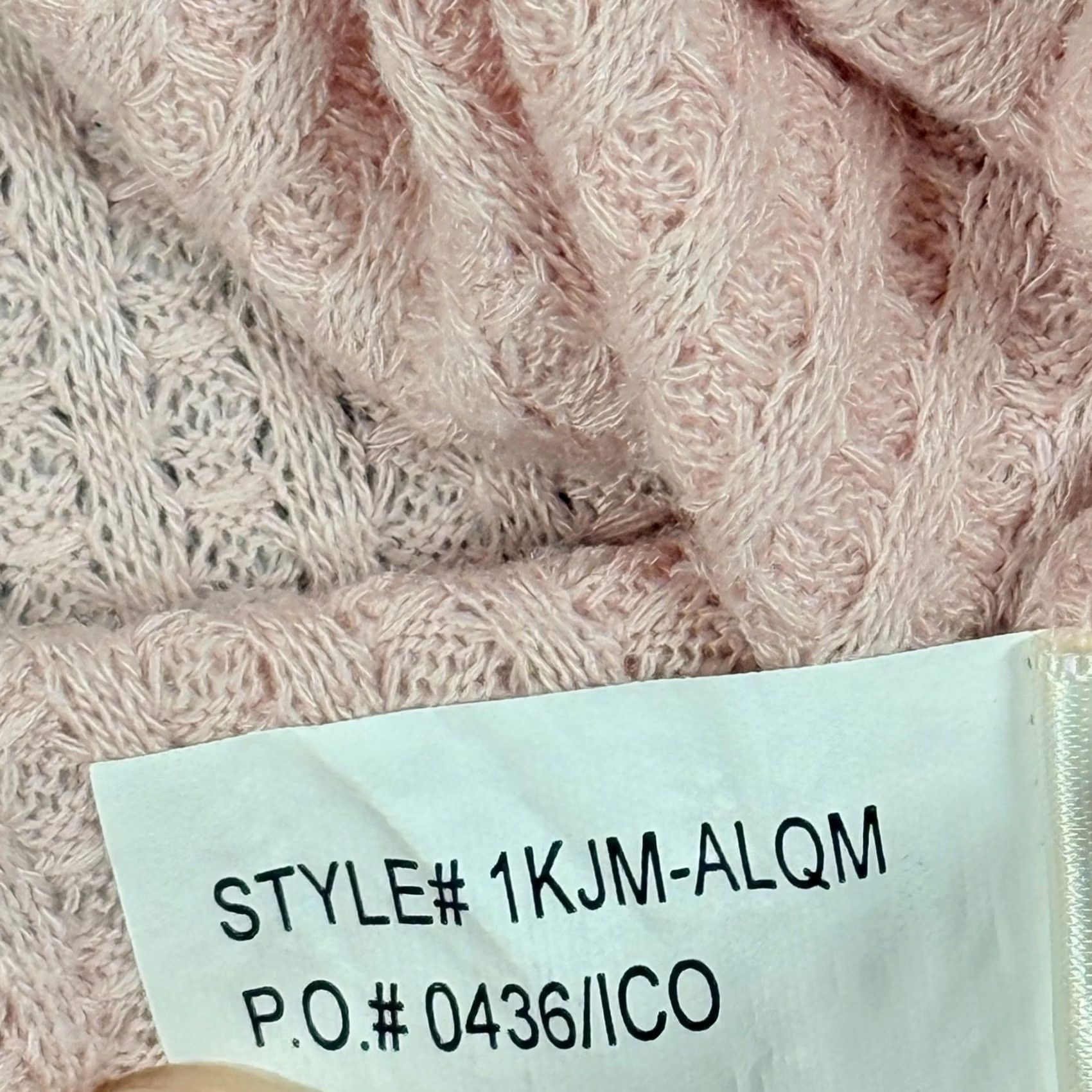 Pinko Womens Floral Lace Cold Shoulder Waffle Knit V Neck Long Sleeve Pale Pink Top Size M / US 6-8 / IT 42-44 - 4 Thumbnail