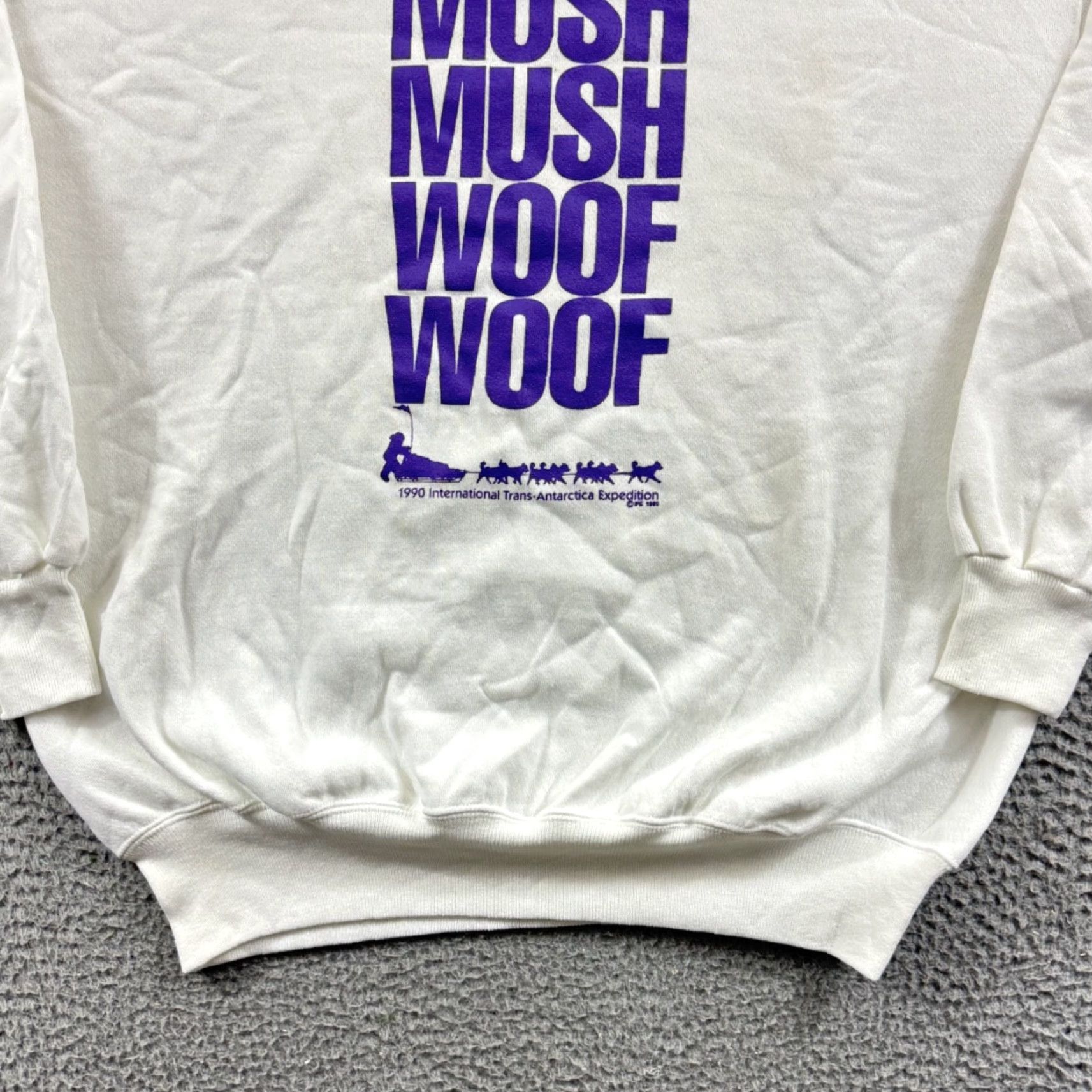Vintage VINTAGE Oneita Sweatshirt Men XL White 90s USA NWT Crew Neck Knit Pullover Long Sleeve Logo Size US XL / EU 56 / 4 - 2 Thumbnail