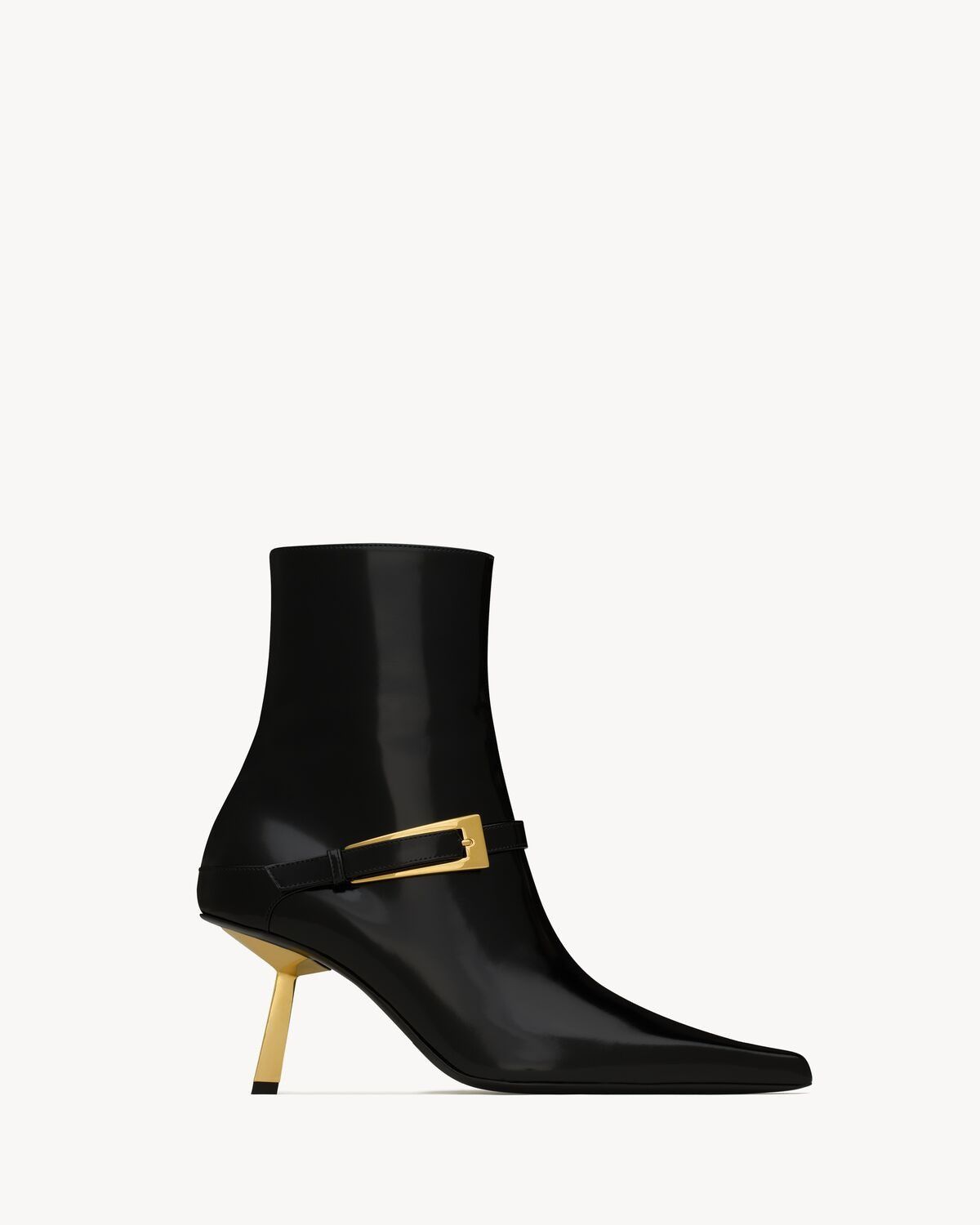 Saint Laurent Paris o1s1wg111225 806645 Lee Booties in Glazed Leather in Black Size US 9 / IT 39 - 1 Thumbnail