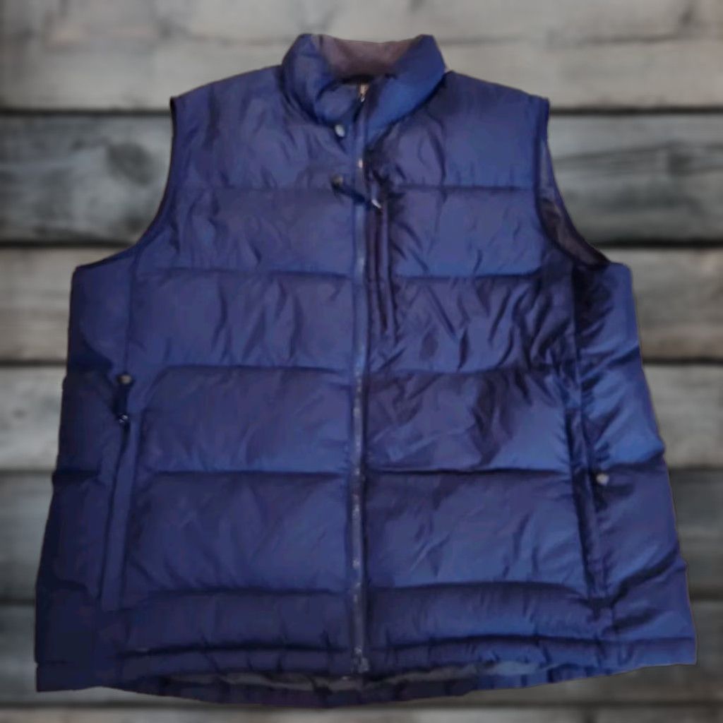 Vintage L.L. Bean Vest Men XL Blue Full Zip Snap Button 80% Goose Down Puffer Outdoors Size US XL / EU 56 / 4 - 1 Thumbnail