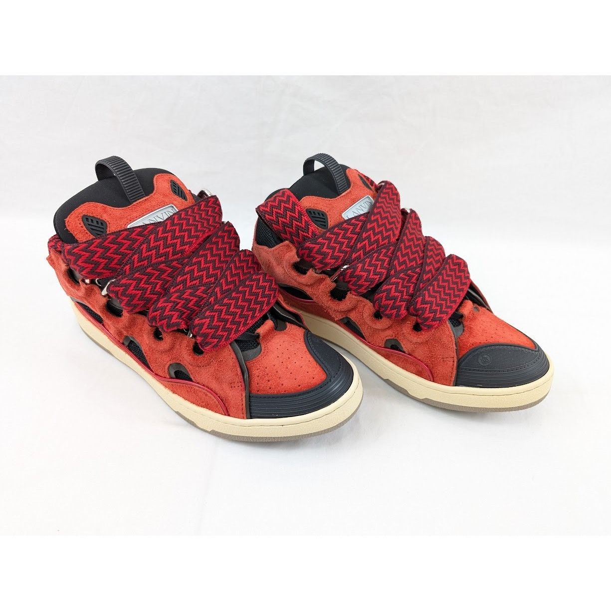 Lanvin o1rshd1 Curb Sneakers in Poppy Red/Black Size US 11 / EU 44 - 13 Thumbnail