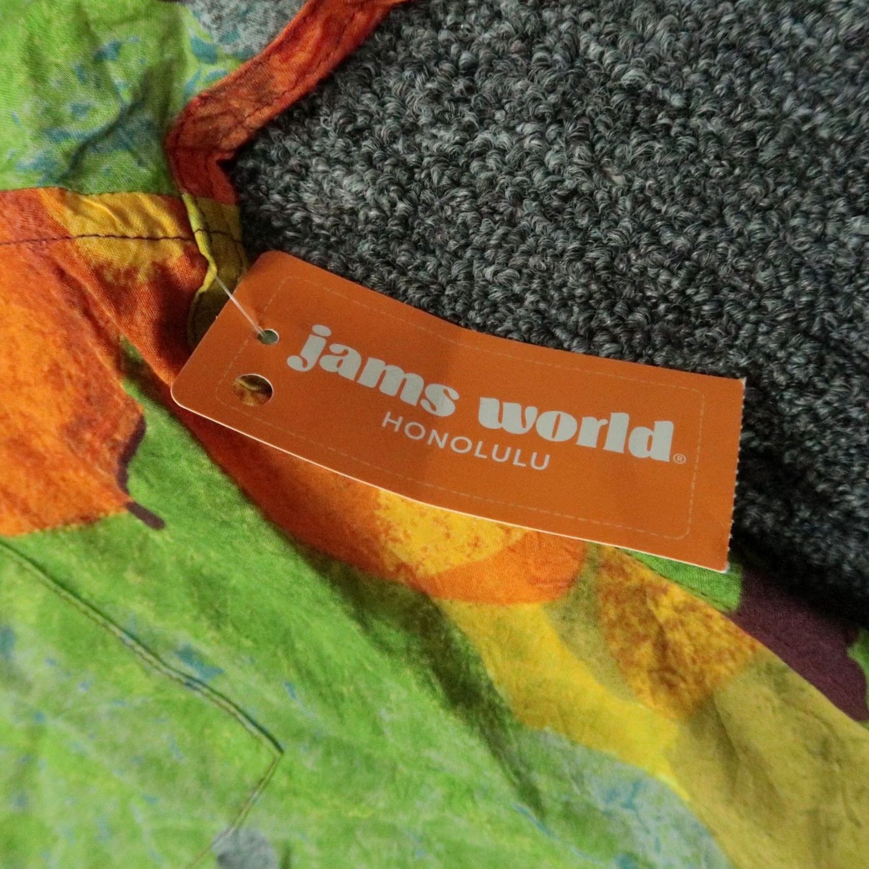 Jams World Jams World Shirt Mens Large Green Kula Floral Short Sleeve Hawaiian Rayon Button-Up Pockets Size US L / EU 52-54 / 3 - 4 Thumbnail