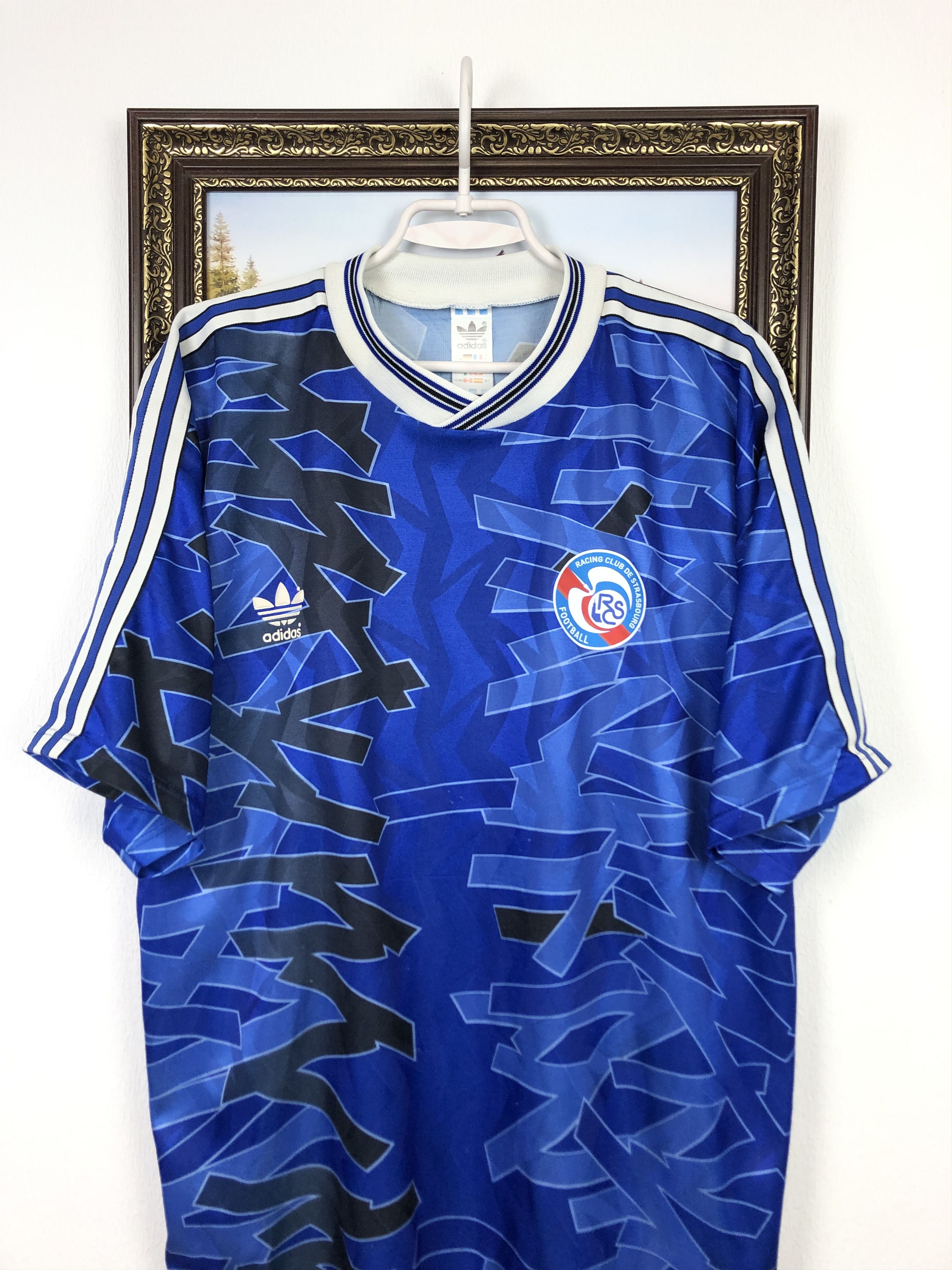 Adidas Strasbourg football shirt 1992 Soccer Adidas Tee Trikot Size US XL / EU 56 / 4 - 2 Thumbnail