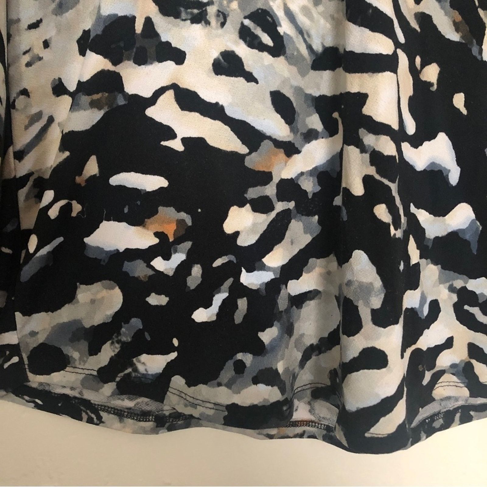 Other Cupio Black Blue White Orange Abstract Shirt Blouse Top Size M / US 6-8 / IT 42-44 - 3 Thumbnail