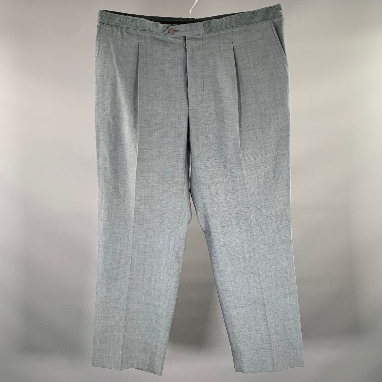 Maison Margiela MAISON MARGIELA 36 Grey Heather Wool Button Fly Dress Pants Size US 36 / EU 52 - 1 Thumbnail