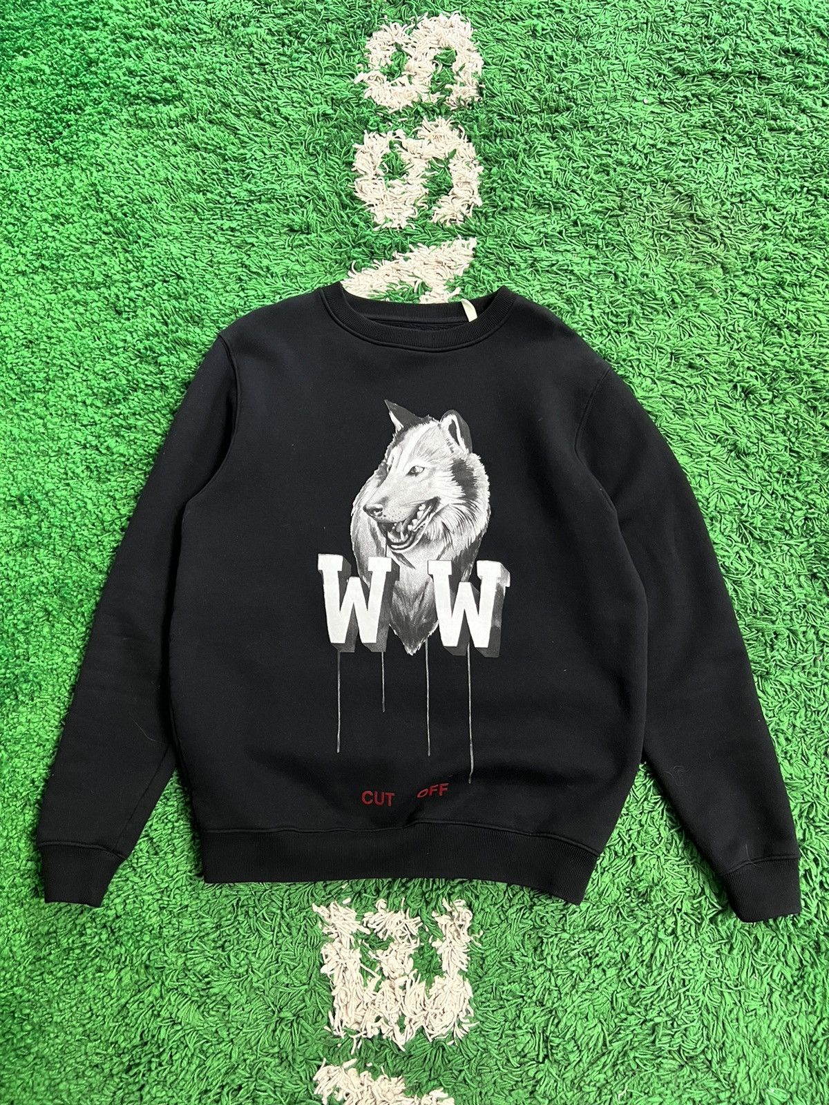 Off white hot sale wolf crewneck