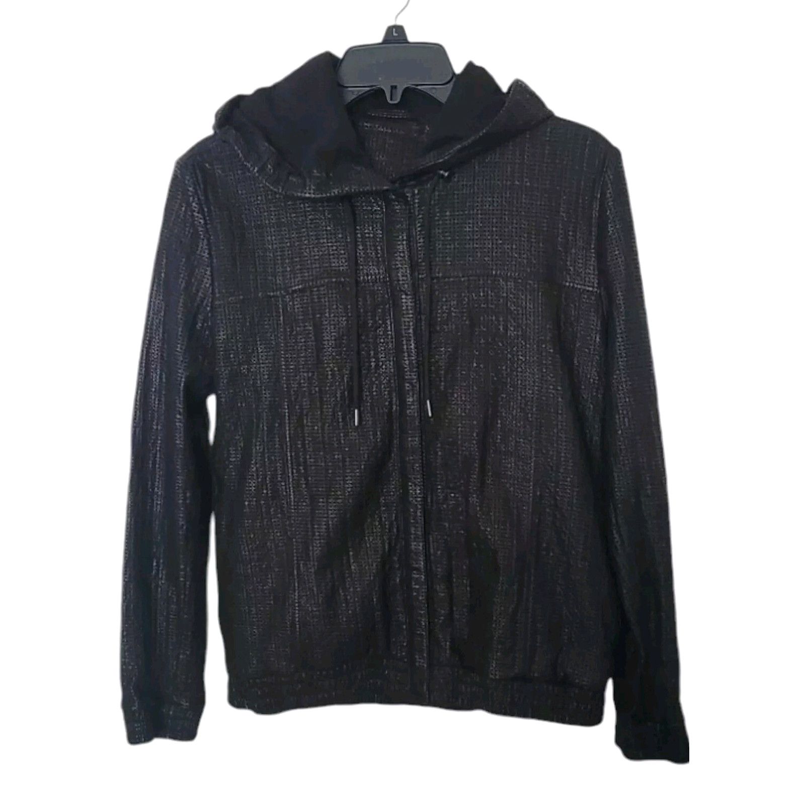 Other Hide Perforated Leather Women Jacket With Hood Size M Size M / US 6-8 / IT 42-44 - 1 Thumbnail