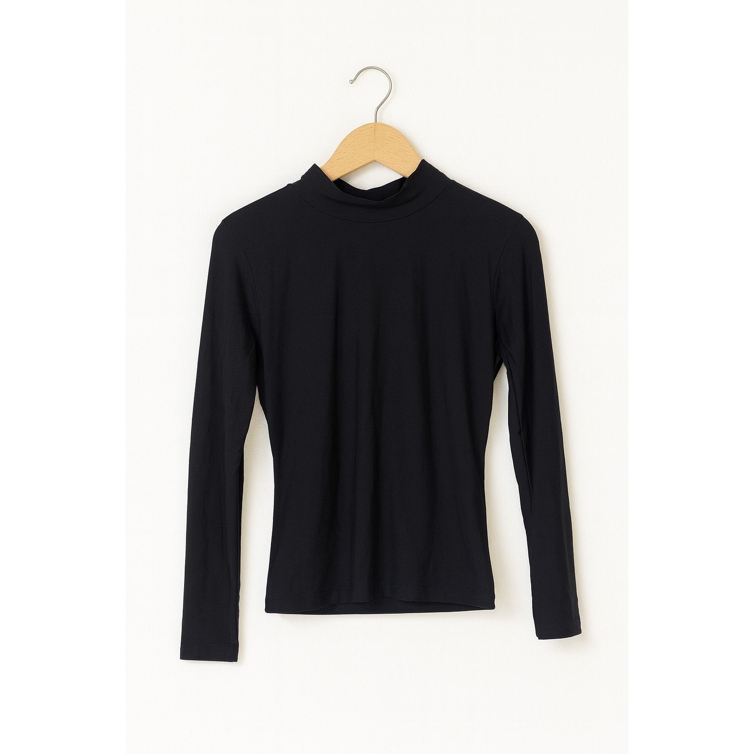 Other Black Active Fitted Long Sleeve Top | Size L | High Collar L Size L / US 10 / IT 46 - 3 Thumbnail
