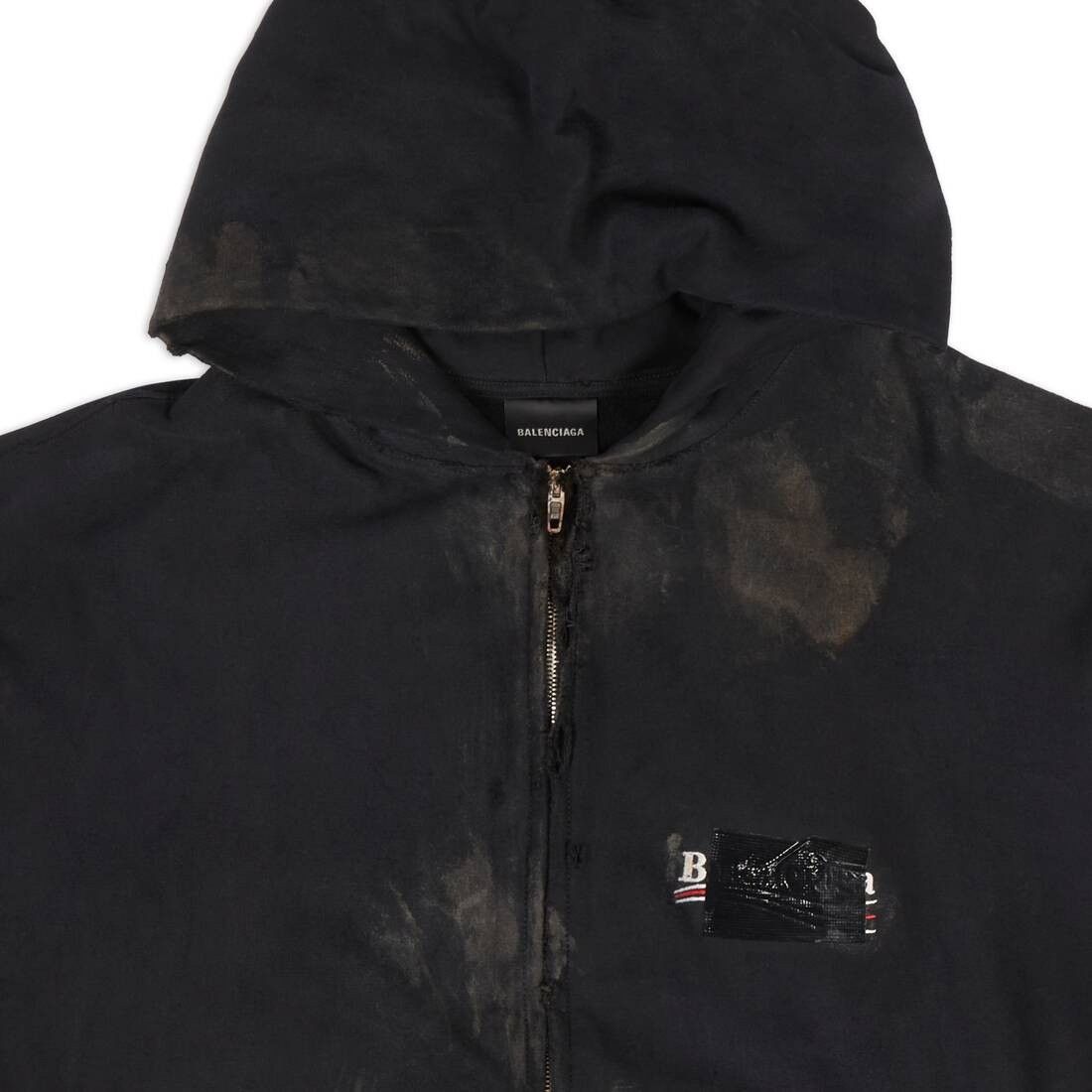 Balenciaga o1srvl11e0925 Dup / Gaffer Zip-Up Hoodie Small Fit in Black Size US XS / EU 42 / 0 - 4 Thumbnail
