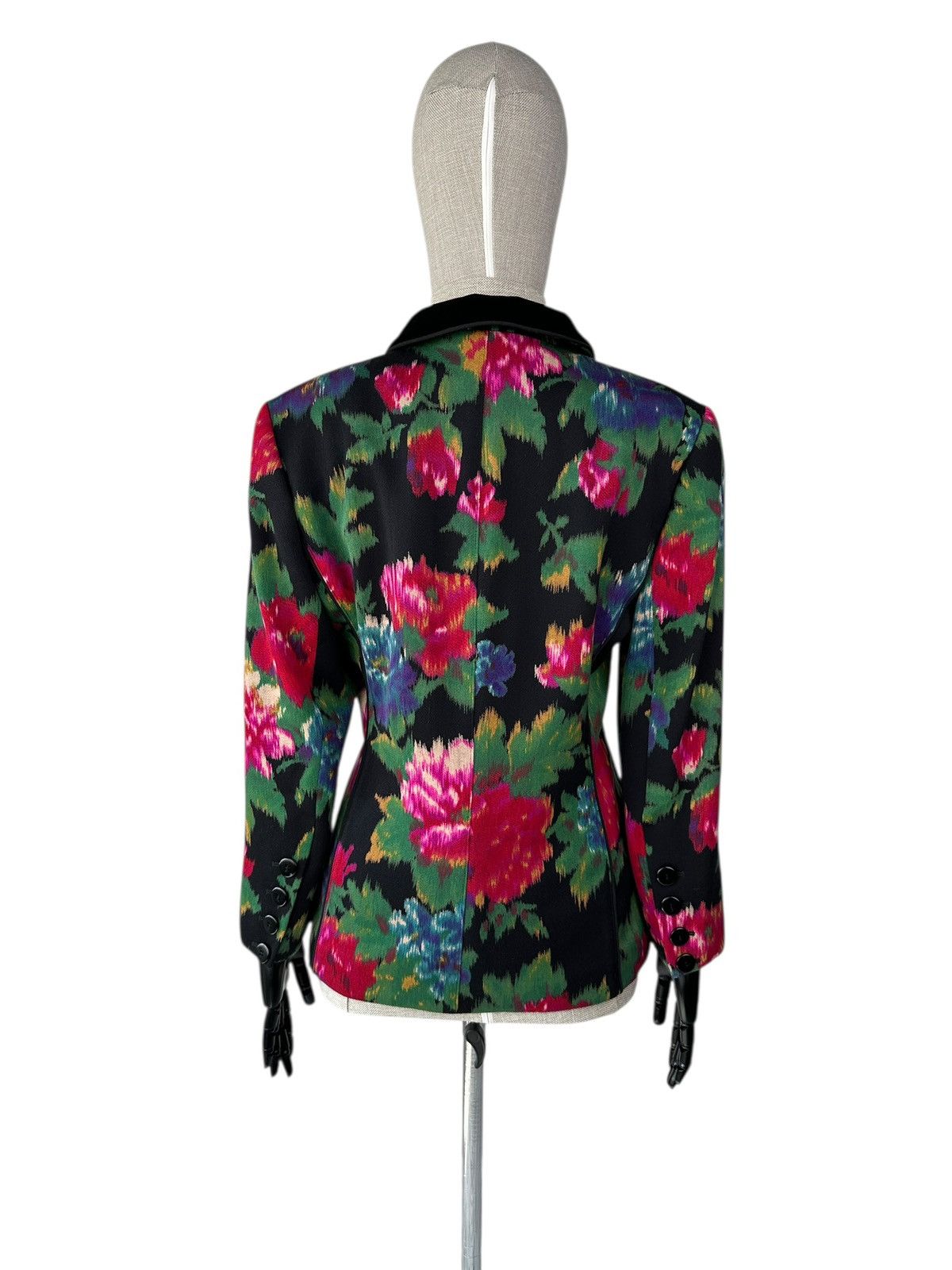 Escada Vintage ESCADA Margaretha Ley Floral Wool Blazer Jacket Size XS / US 0-2 / IT 36-38 - 3 Thumbnail