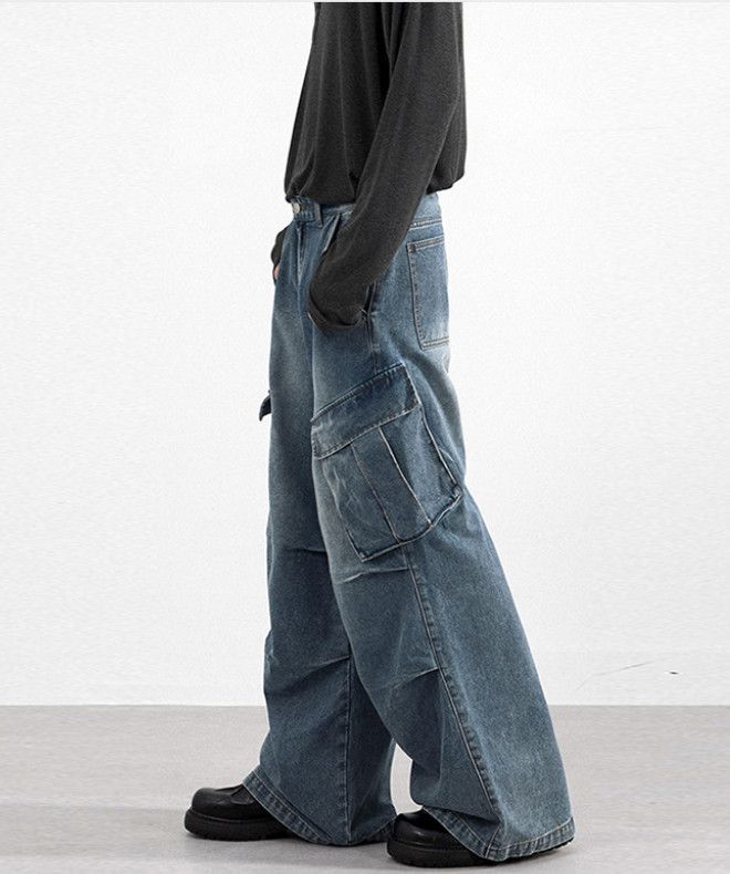 Japanese Brand American baggy multi-pocket cargo jeans for men Size US 32 / EU 48 - 3 Thumbnail