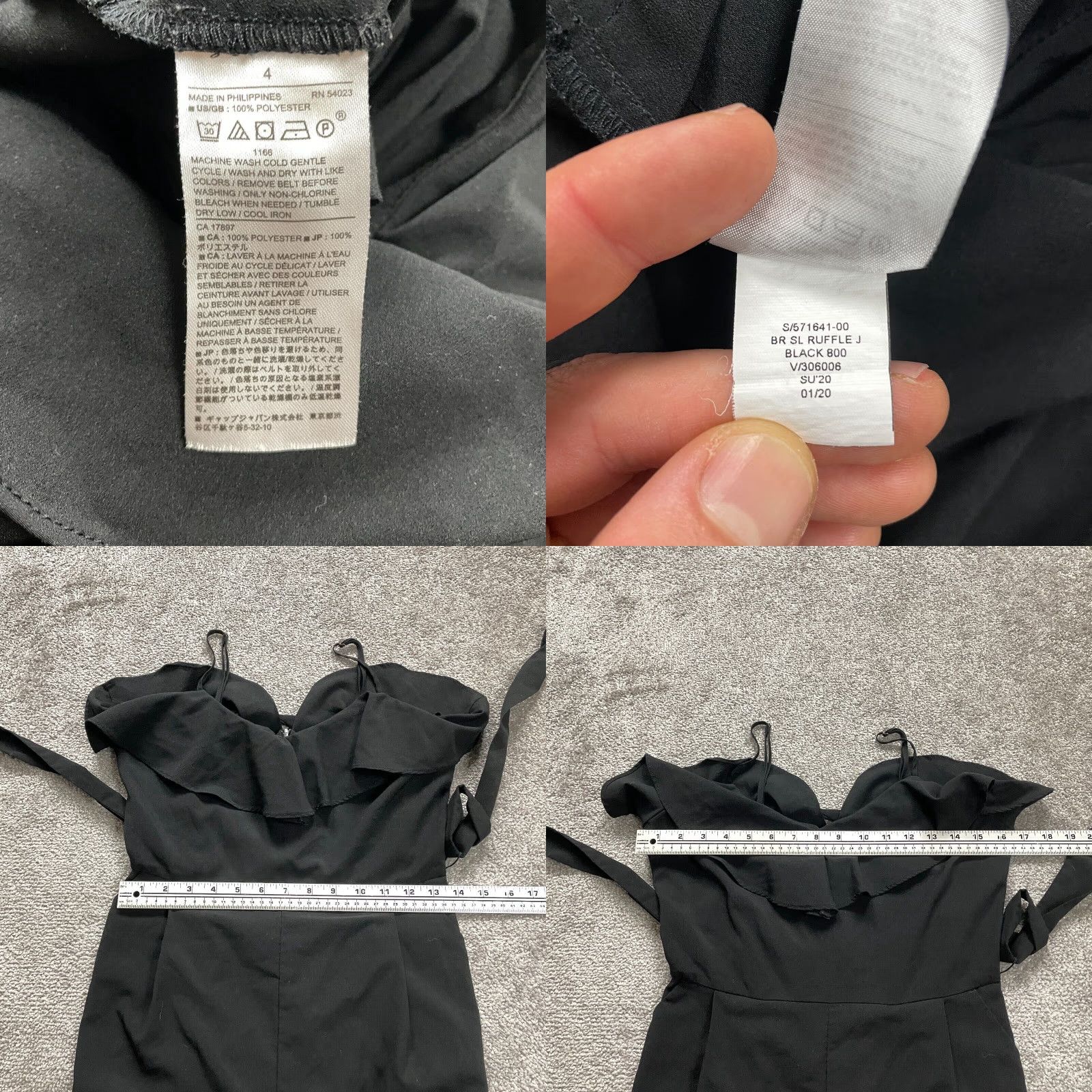 Banana Republic Banana Republic Jumpsuit Womens 4 Black Cold Shoulder Belted Straight Leg Party Casual Workwear Formal Buy Now Size 27" / US 4 / IT 40 - 8 Thumbnail