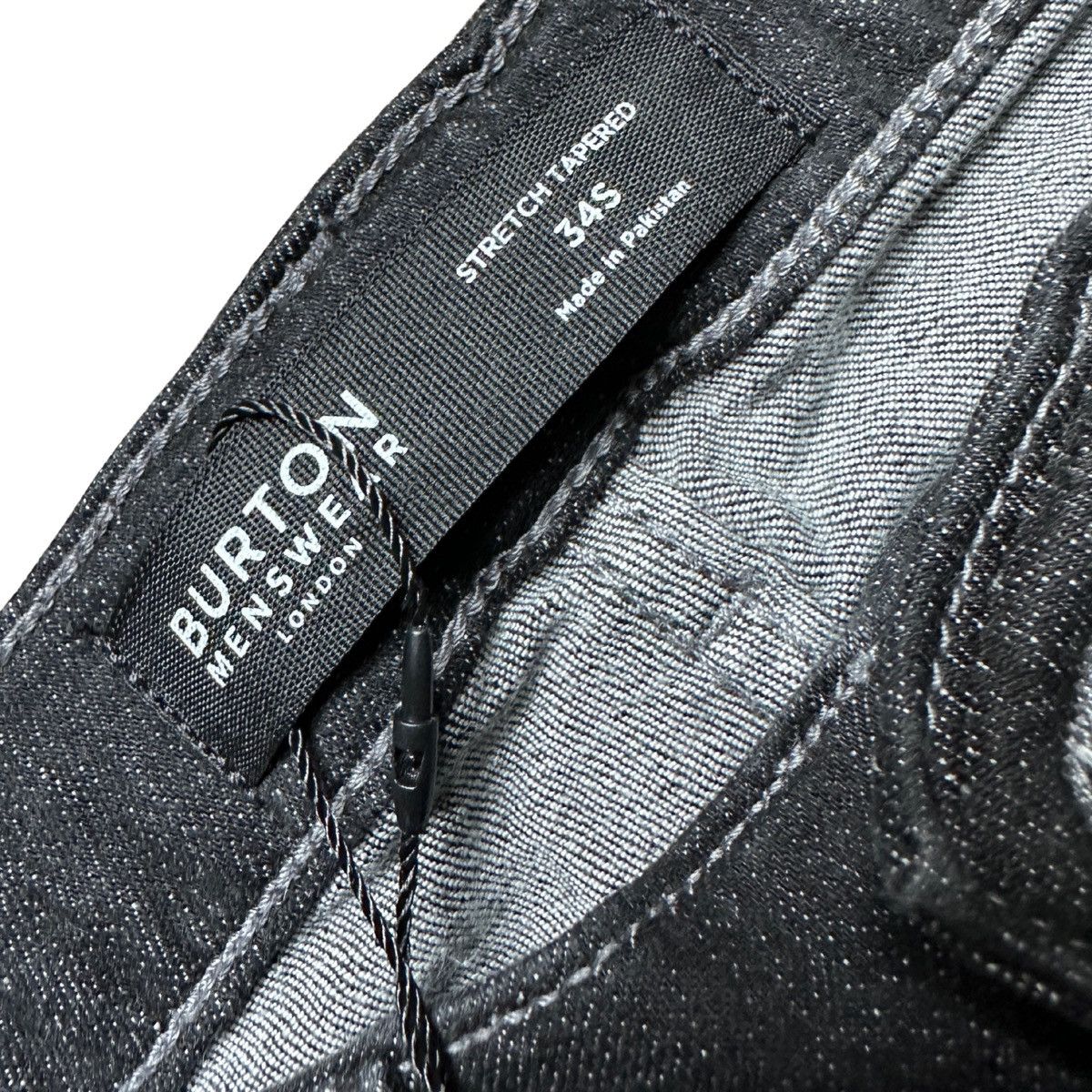 Burton Burton Menswear London Stretch Jeans Black 34S (W34 L30) Size US 34 / EU 50 - 4 Thumbnail
