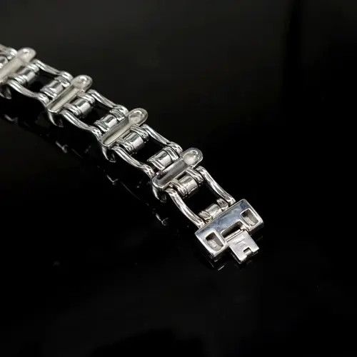 VIBE Skull Motorcycle Punk Bracelet Titanium Steel Size ONE SIZE - 4 Thumbnail
