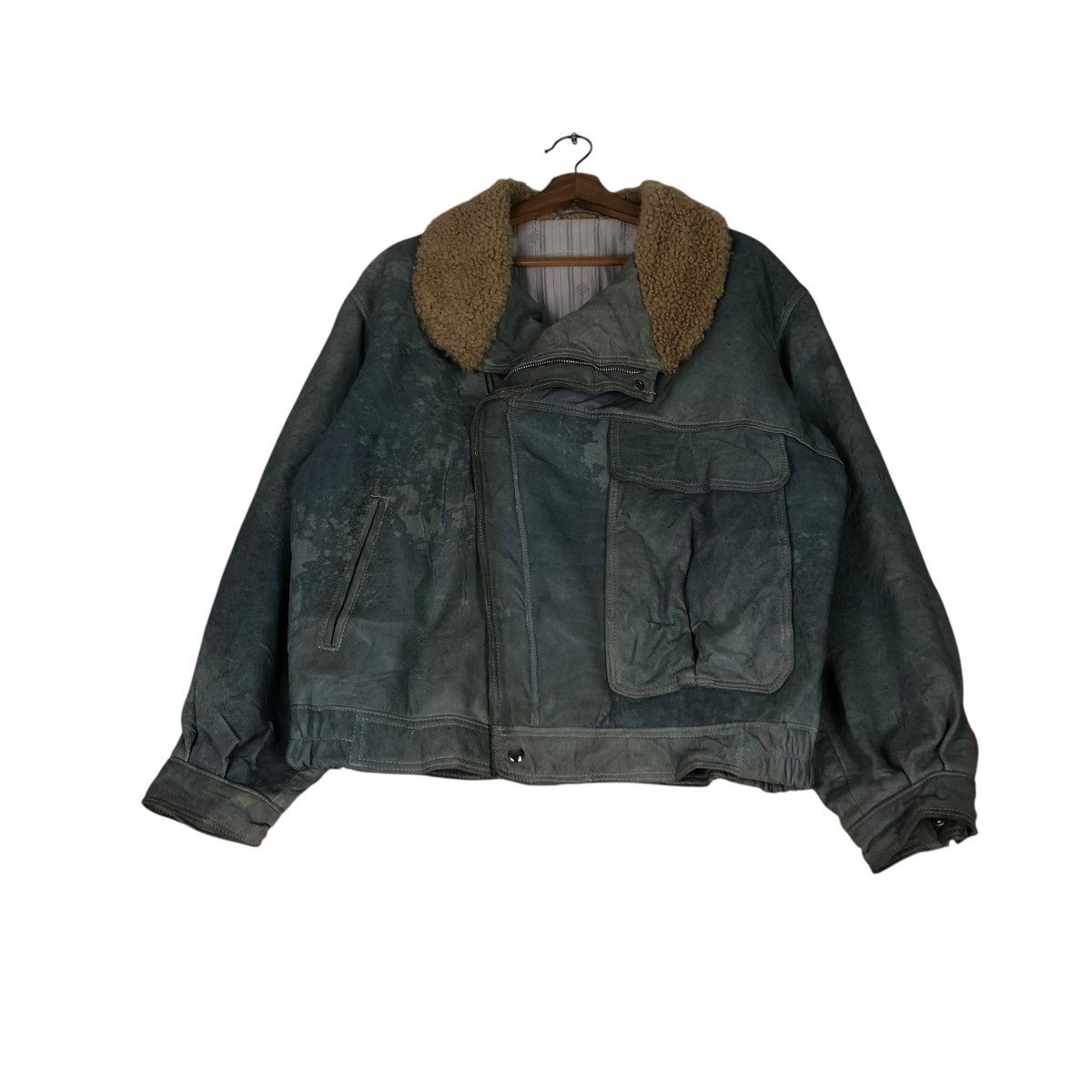 Vintage 🔥VINTAGE LEATHER JACKET DOUBLE COLLAR SHERPA GEROME SPAIN Size US M / EU 48-50 / 2 - 1 Thumbnail